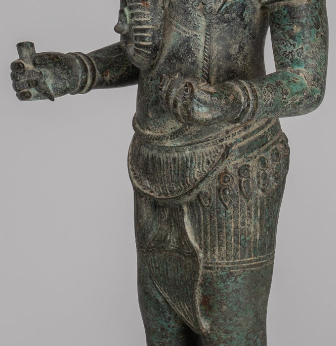 Estatua de Ganesha - Estatua de Bronce Wat Ganesha de pie de estilo montado en el estilo jemer.