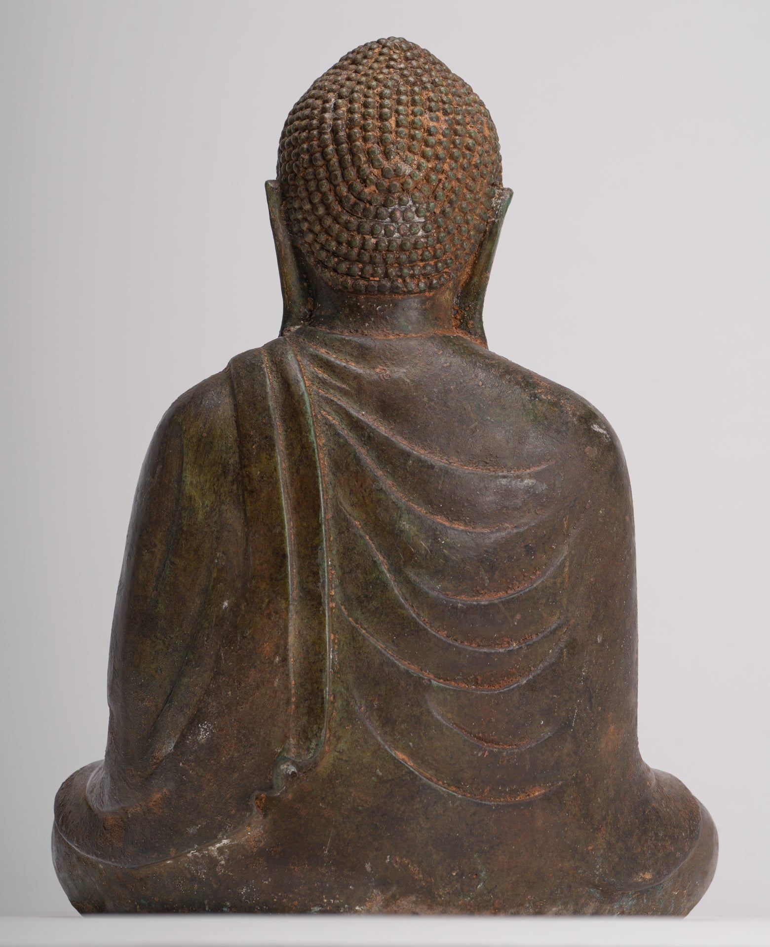 Japanese Buddha - Antique Japanese Style Bronze Seated Meditation Amitabha Buddha Statue - 30cm/12"