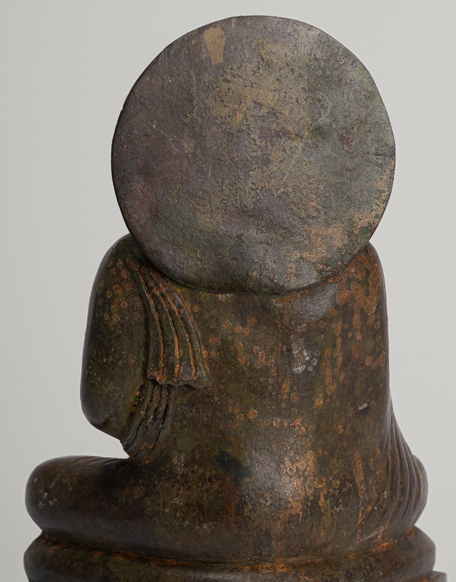 Indian Buddha Statue - Antique Gandhara Style Bronze Protection Buddha Statue - 35cm/14"