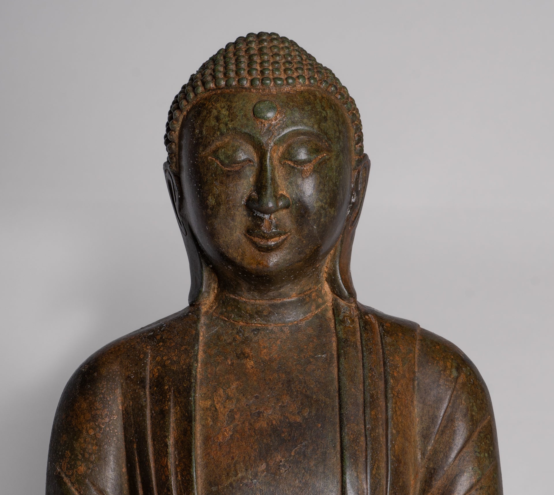 Japanese Buddha - Antique Japanese Style Bronze Seated Meditation Amitabha Buddha Statue - 36cm/14"