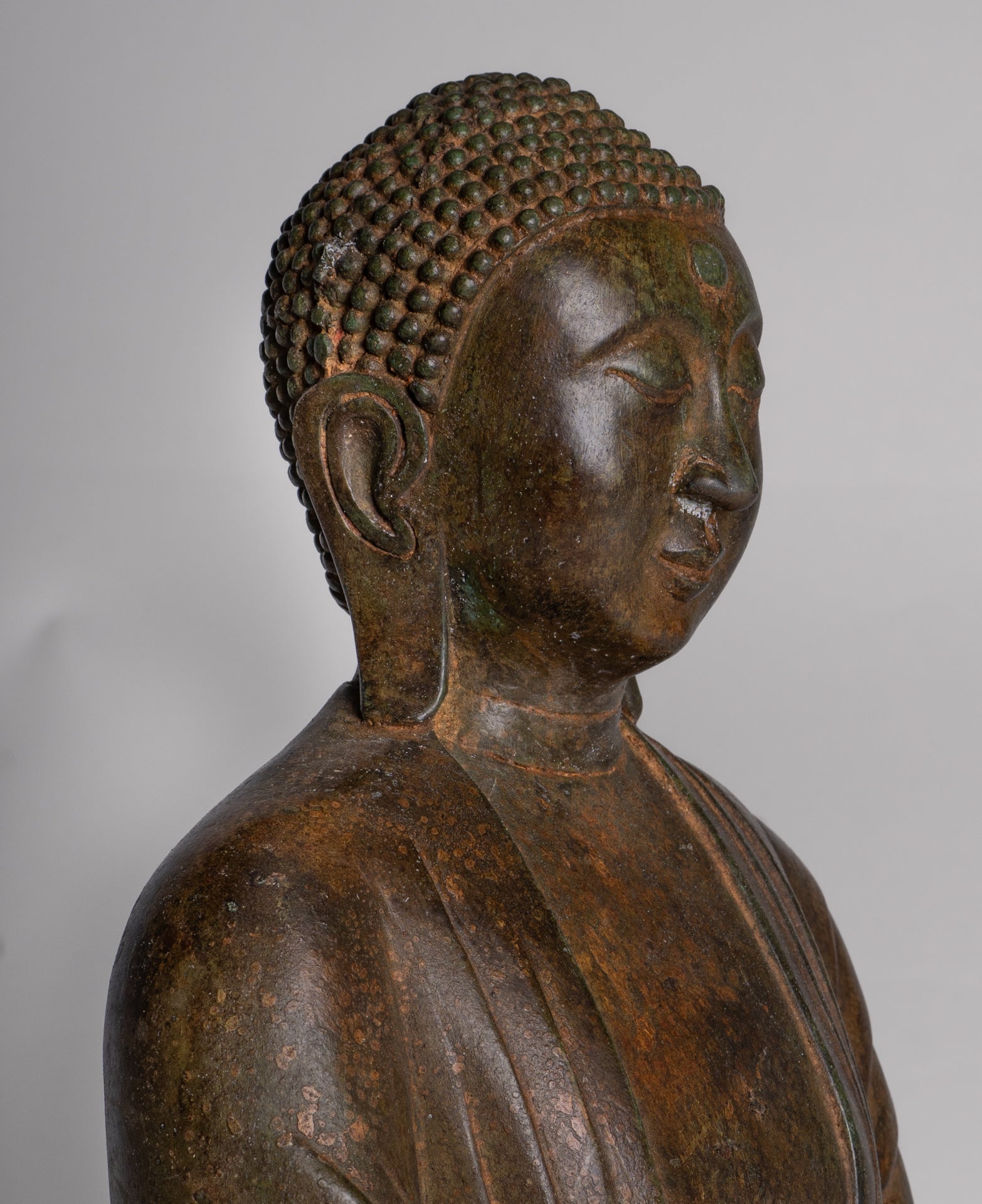 Japanese Buddha - Antique Japanese Style Bronze Seated Meditation Amitabha Buddha Statue - 36cm/14"