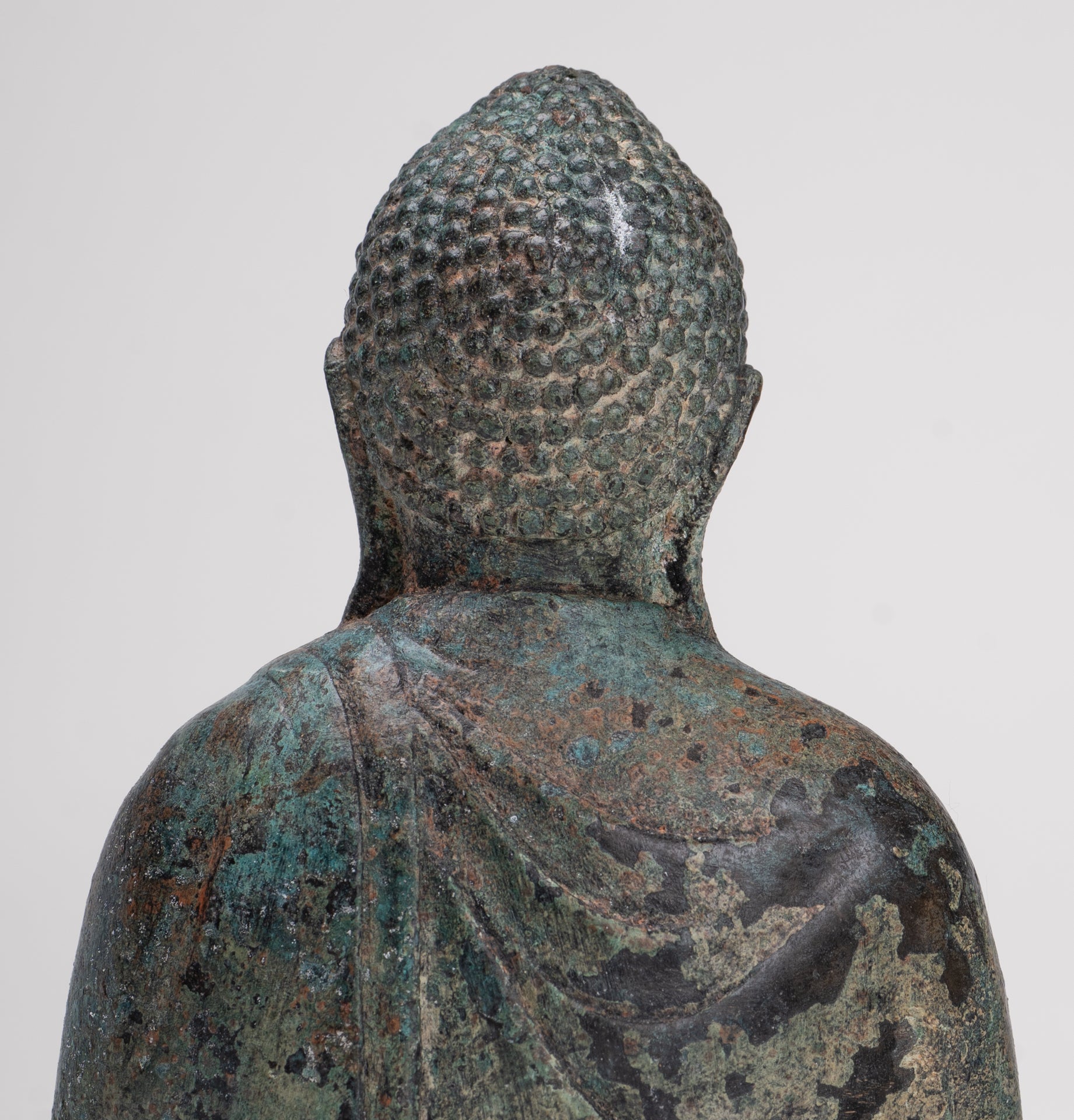Japanese Buddha - Antique Japanese Style Bronze Seated Meditation Amitabha Buddha Statue - 18cm/7"