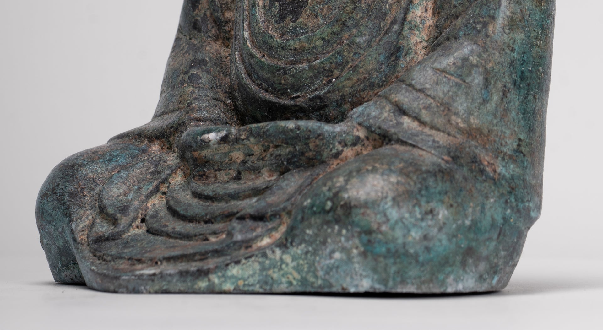 Japanese Buddha - Antique Japanese Style Bronze Seated Meditation Amitabha Buddha Statue - 18cm/7"