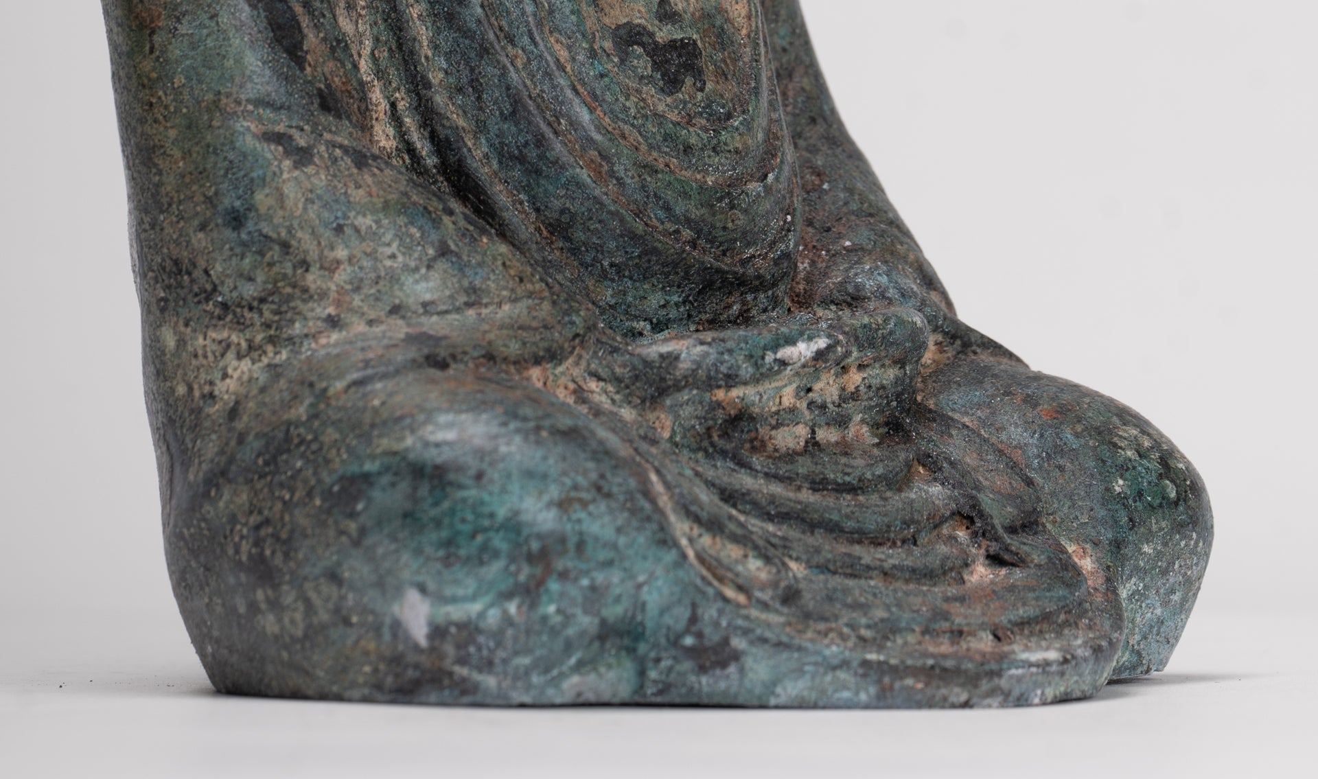 Japanese Buddha - Antique Japanese Style Bronze Seated Meditation Amitabha Buddha Statue - 18cm/7"
