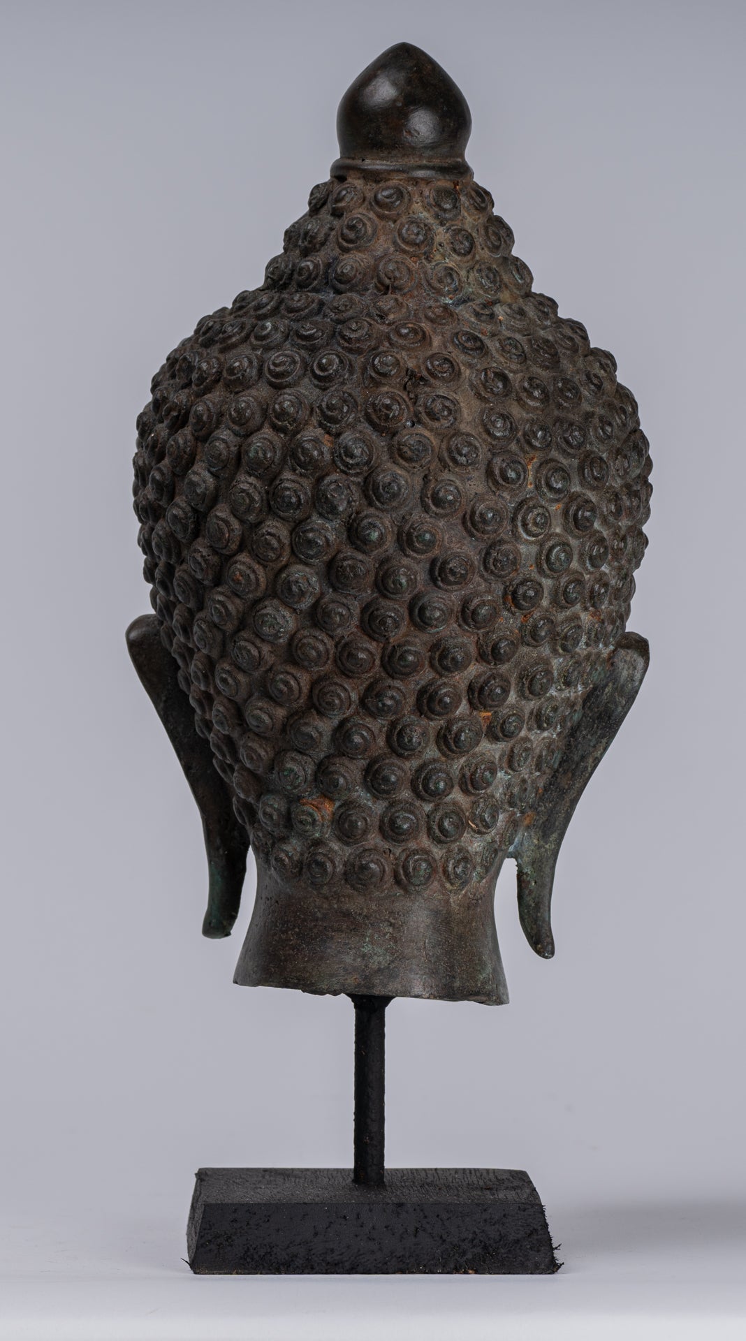 Bouddha Head - Style Thai Thai Chiang Saen Bronze Mouted Bouddha Head - 33 cm / 13 "