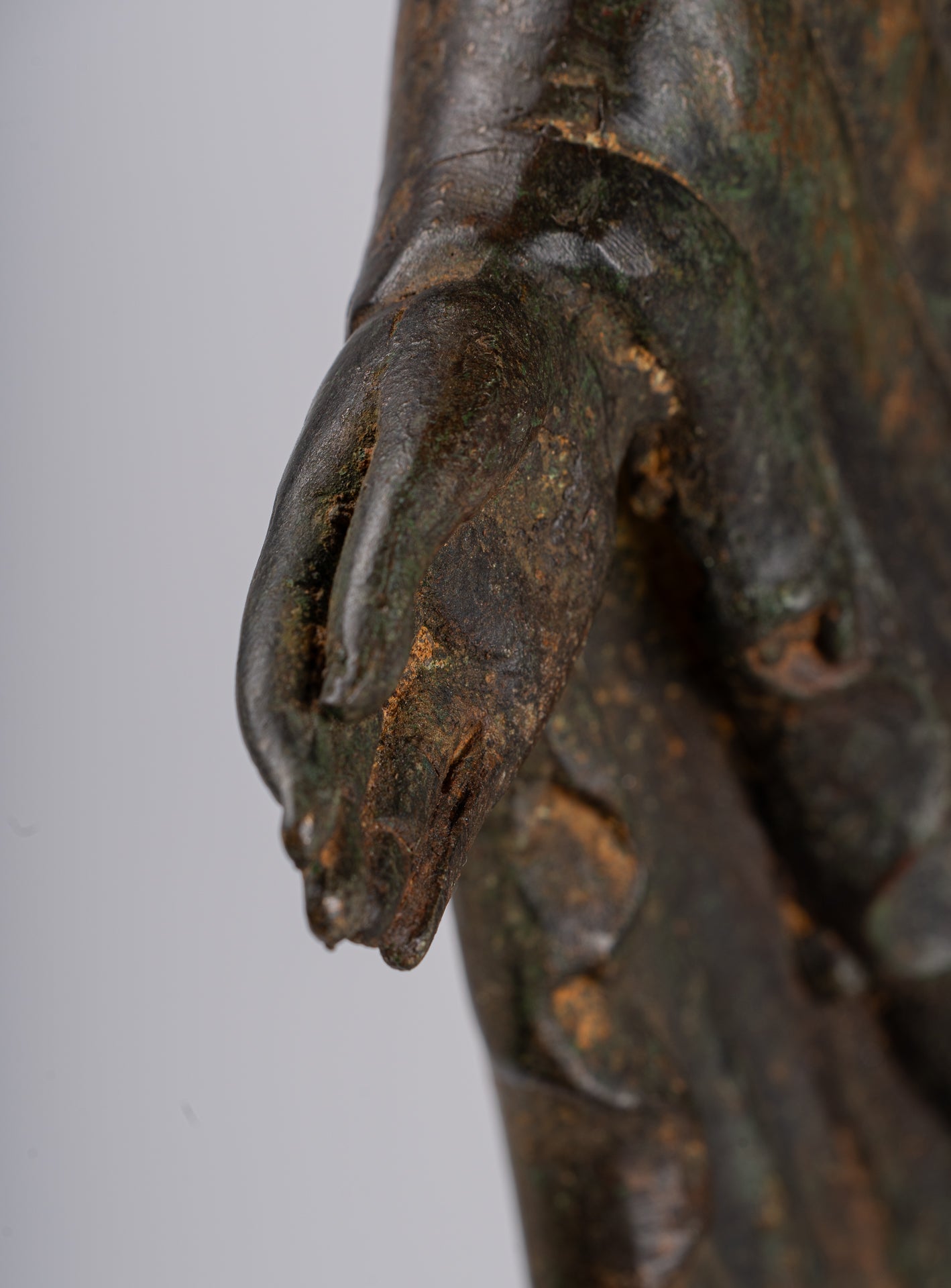 Indian Buddha Statue - Antique Gandhara Style Bronze Standing Buddha Statue - 70cm/28"