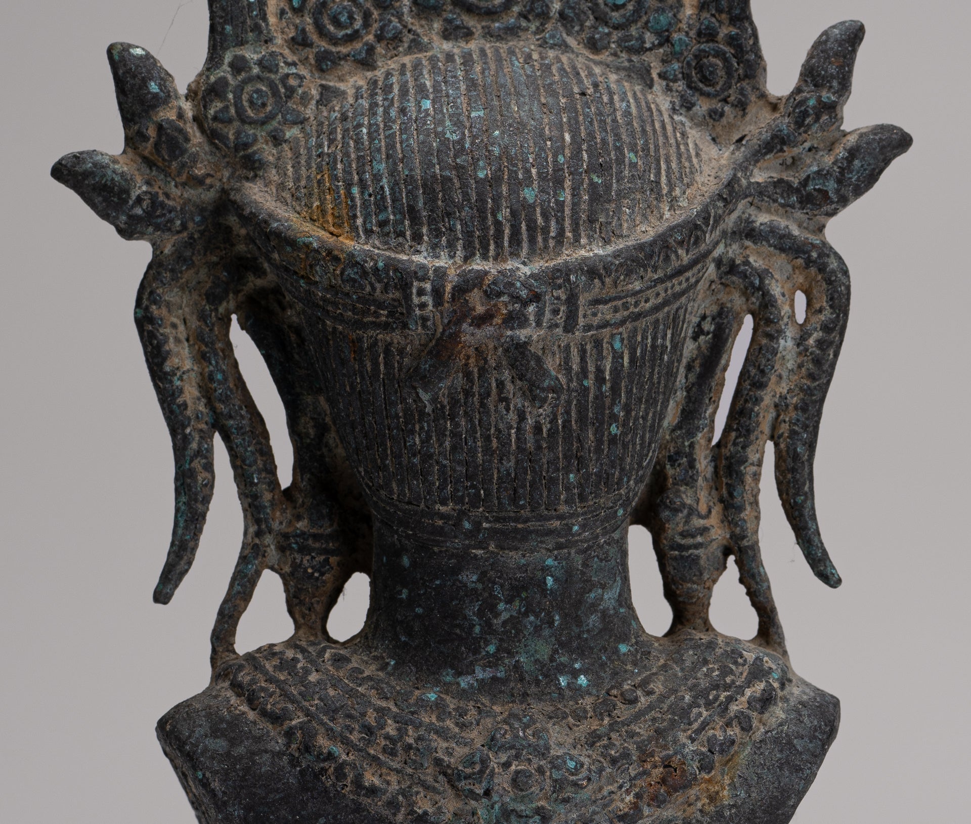 Apsara Statue - Antique Khmer Style Bronze Angkor Wat Apsara or Angel Statue - 29cm/12"