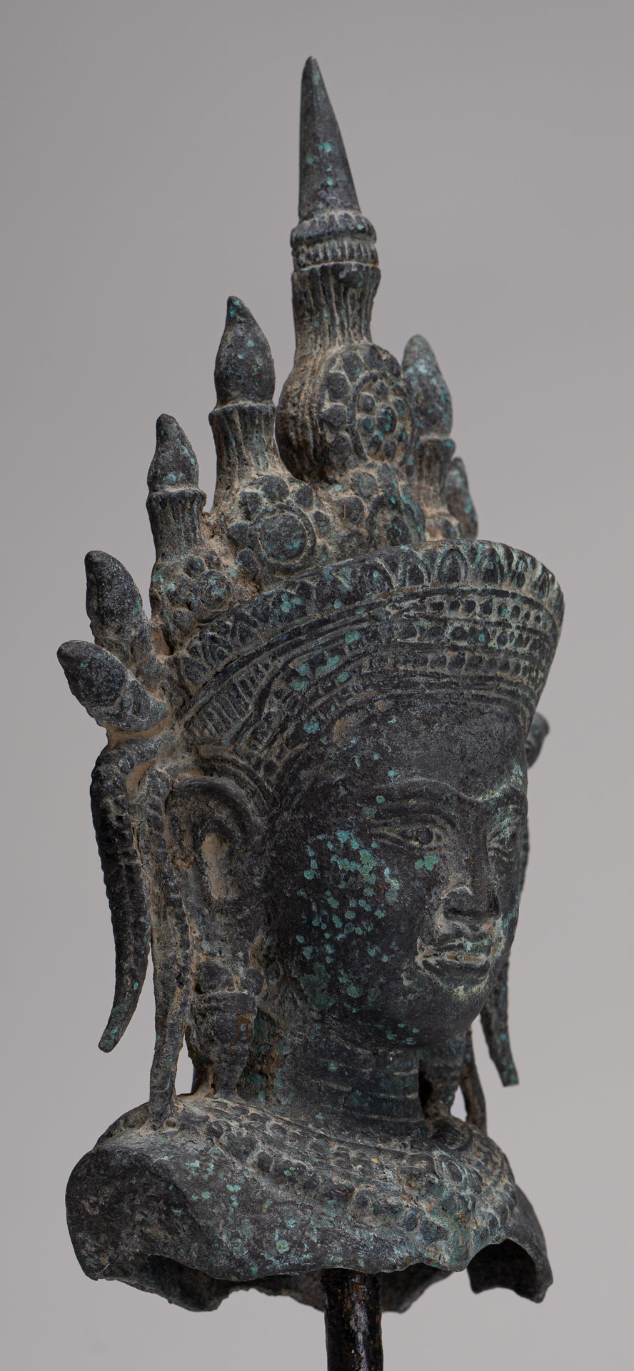 Apsara Statue - Antique Khmer Style Bronze Angkor Wat Apsara or Angel Statue - 29cm/12"