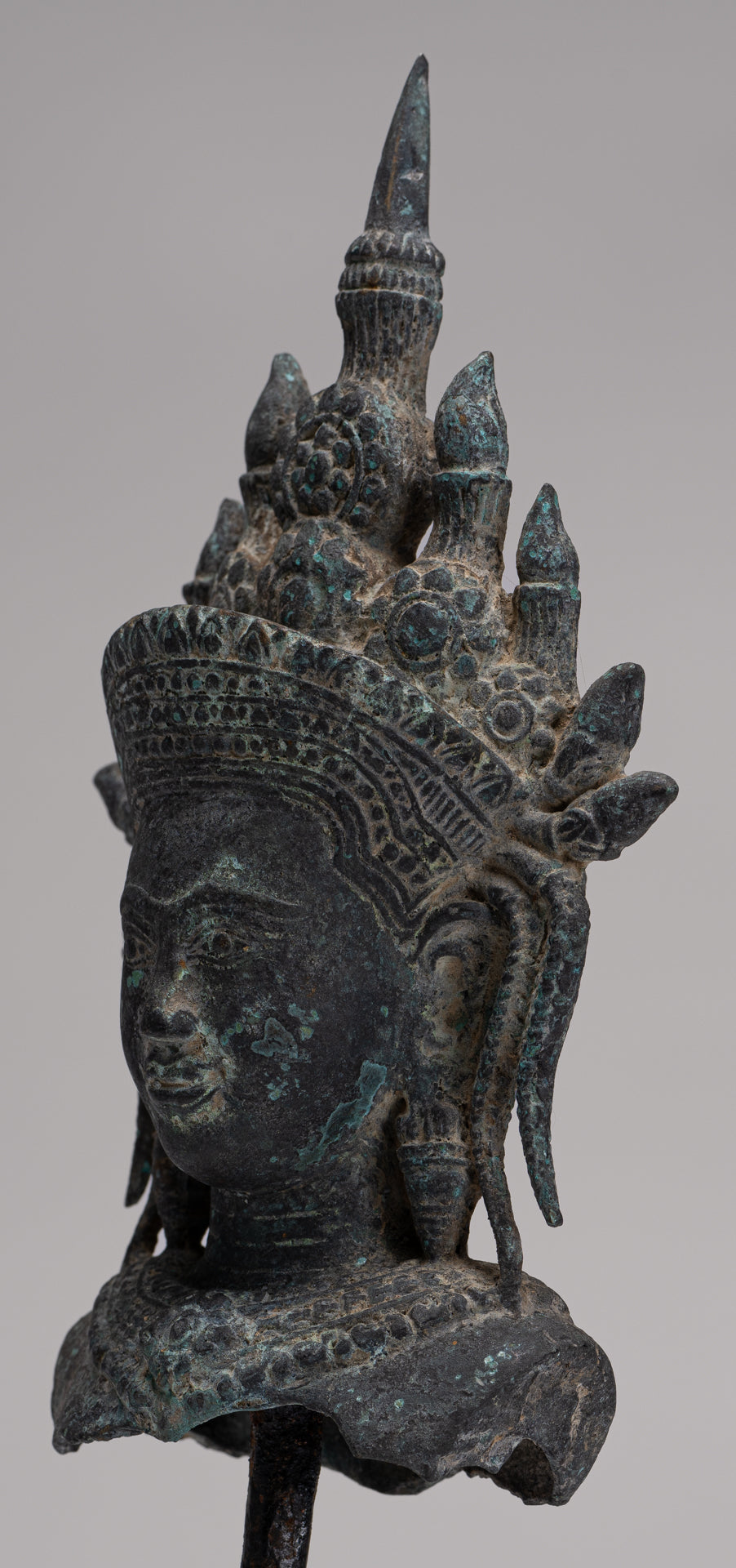 Apsara Statue - Antique Khmer Style Bronze Angkor Wat Apsara or Angel Statue - 29cm/12"