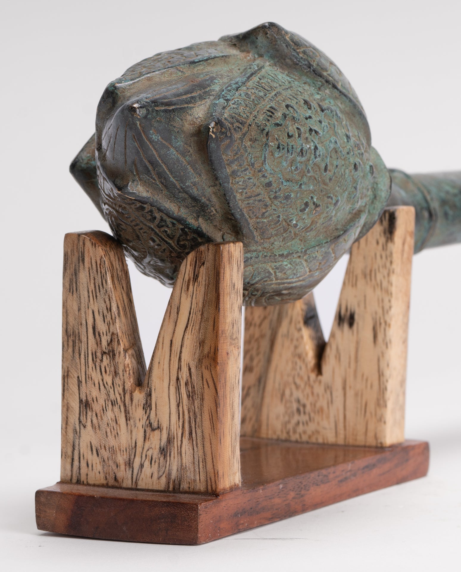 Mounted Antique Thai Style Bronze Lotus Bud - 35cm/14"