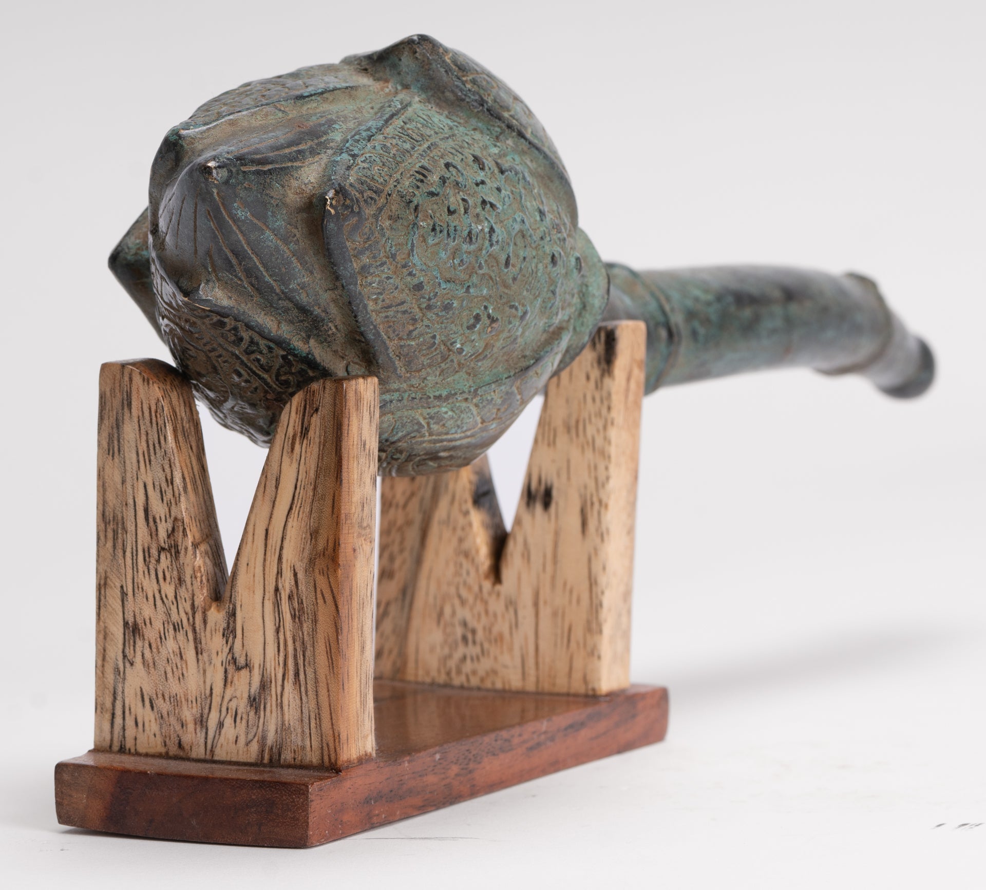 Mounted Antique Thai Style Bronze Lotus Bud - 35cm/14"