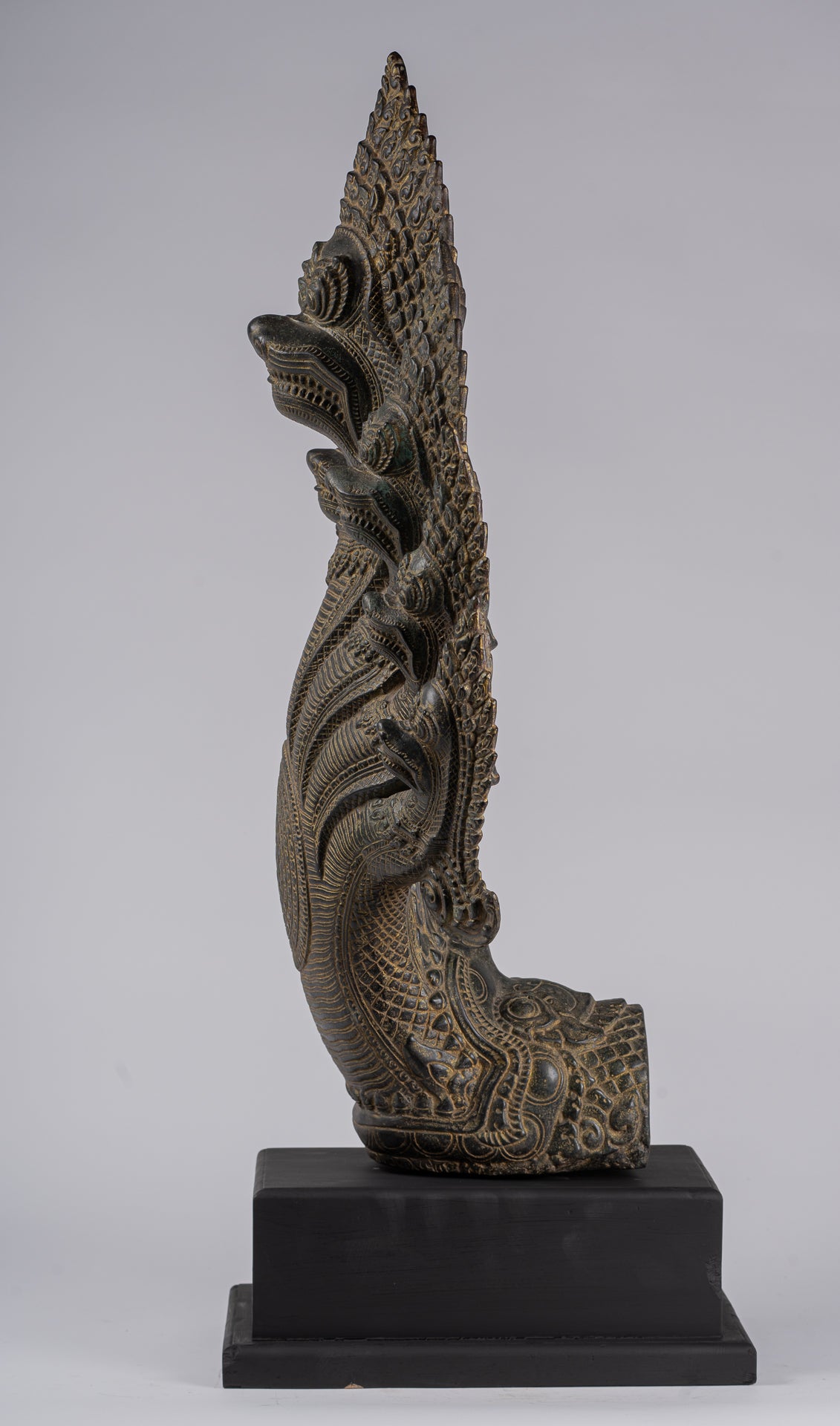Naga Statue - Antique Khmer Style Bronze Protective Naga, Snake or Serpent Statue - 92cm/37"