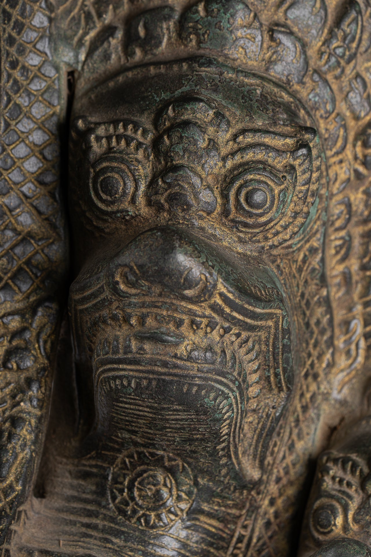 Naga Statue - Antique Khmer Style Bronze Protective Naga, Snake or Serpent Statue - 92cm/37"