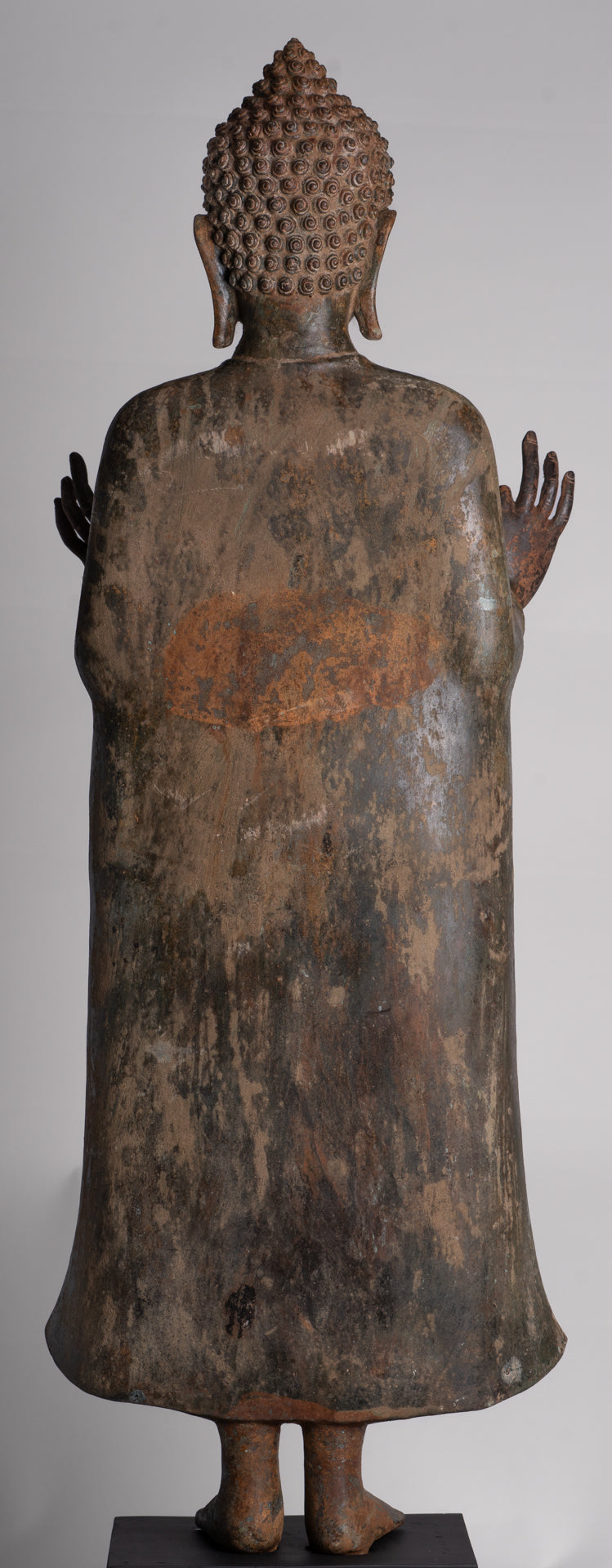 Buddha Statue - Antique Thai Style Standing Bronze Teaching Dvaravati Buddha Statue - 101cm/40" Tall