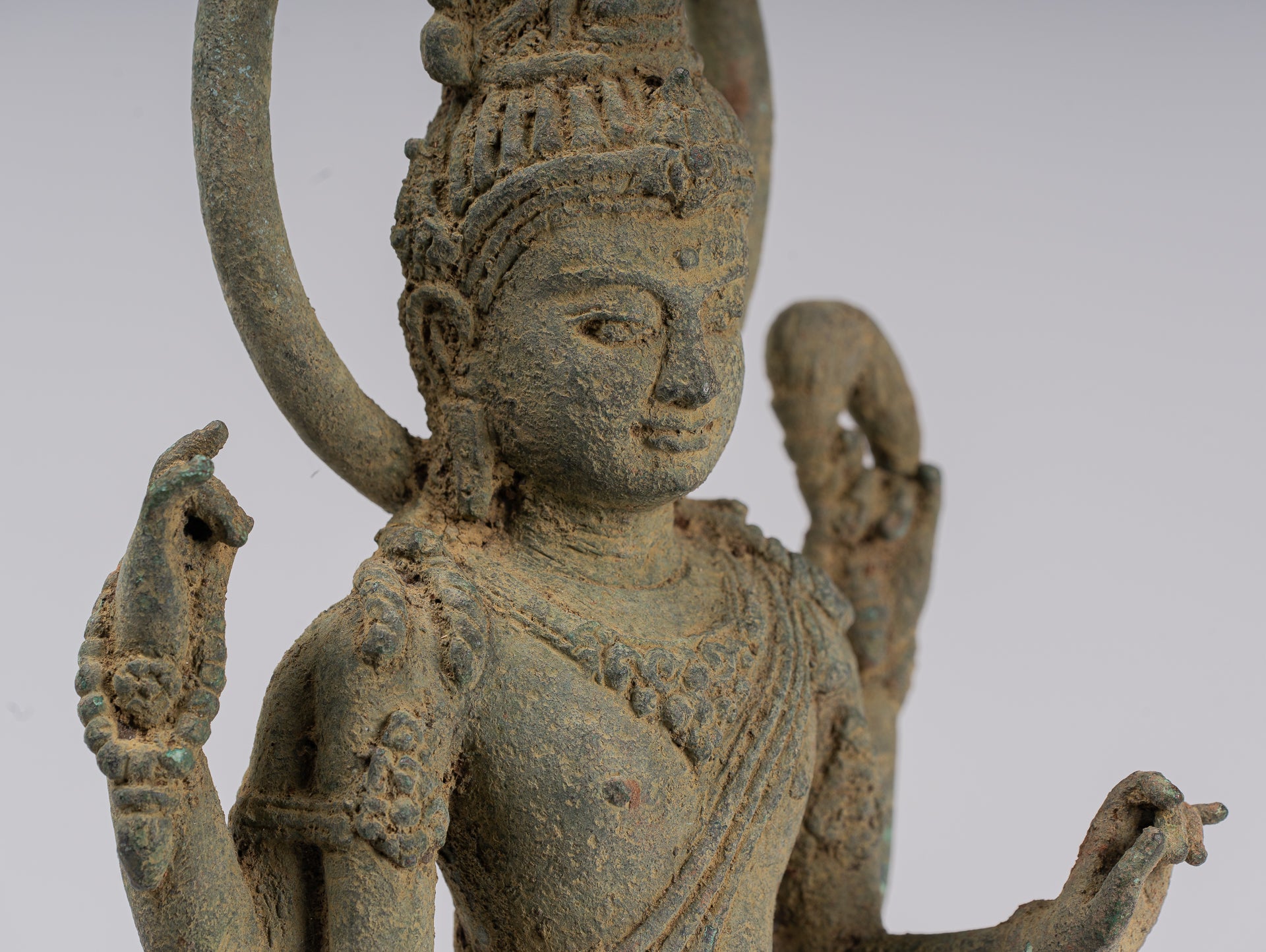 Lokeshvara - Antique Indonesian Style Majapahit Standing Bronze Lokeshvara Statue - 39cm/16"