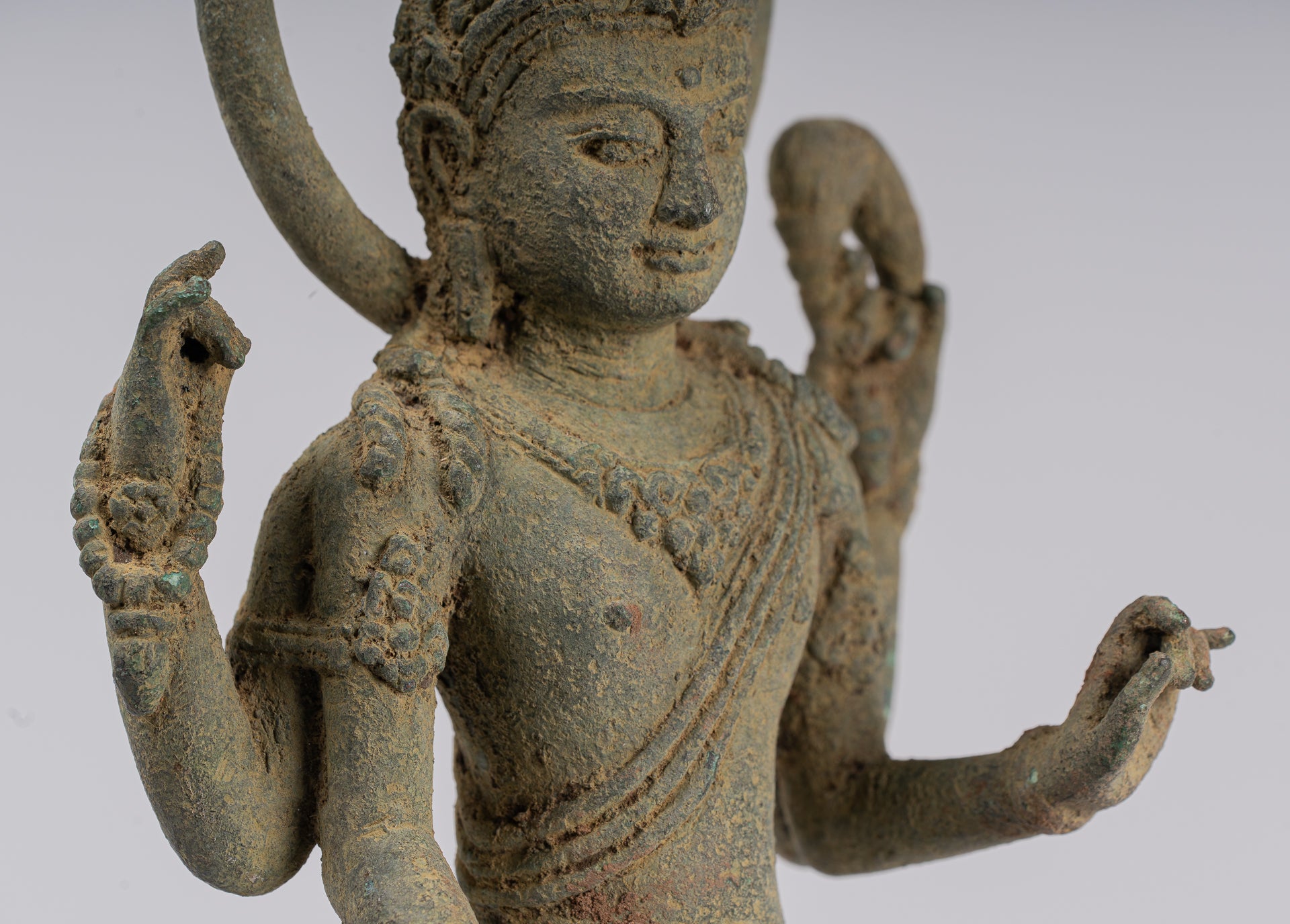 Lokeshvara - Antique Indonesian Style Majapahit Standing Bronze Lokeshvara Statue - 39cm/16"