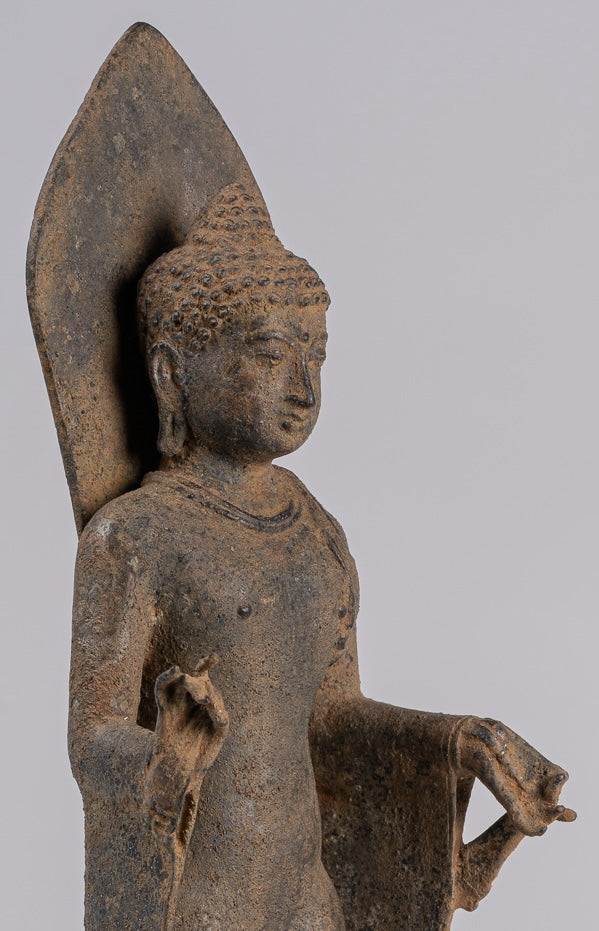 Buddha Statue - Antique Indonesian Style Bronze Javanese Teaching Buddha - 45cm/18"