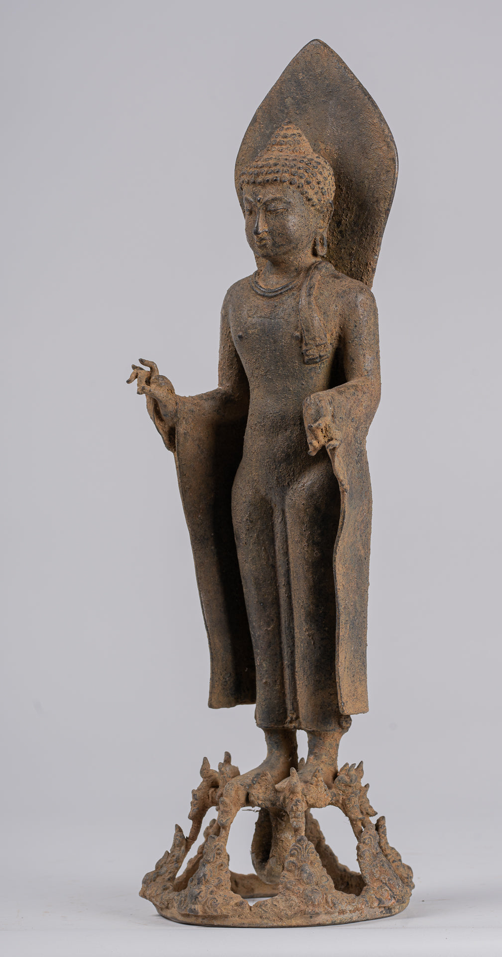 Buddha Statue - Antique Indonesian Style Bronze Javanese Teaching Buddha - 45cm/18"