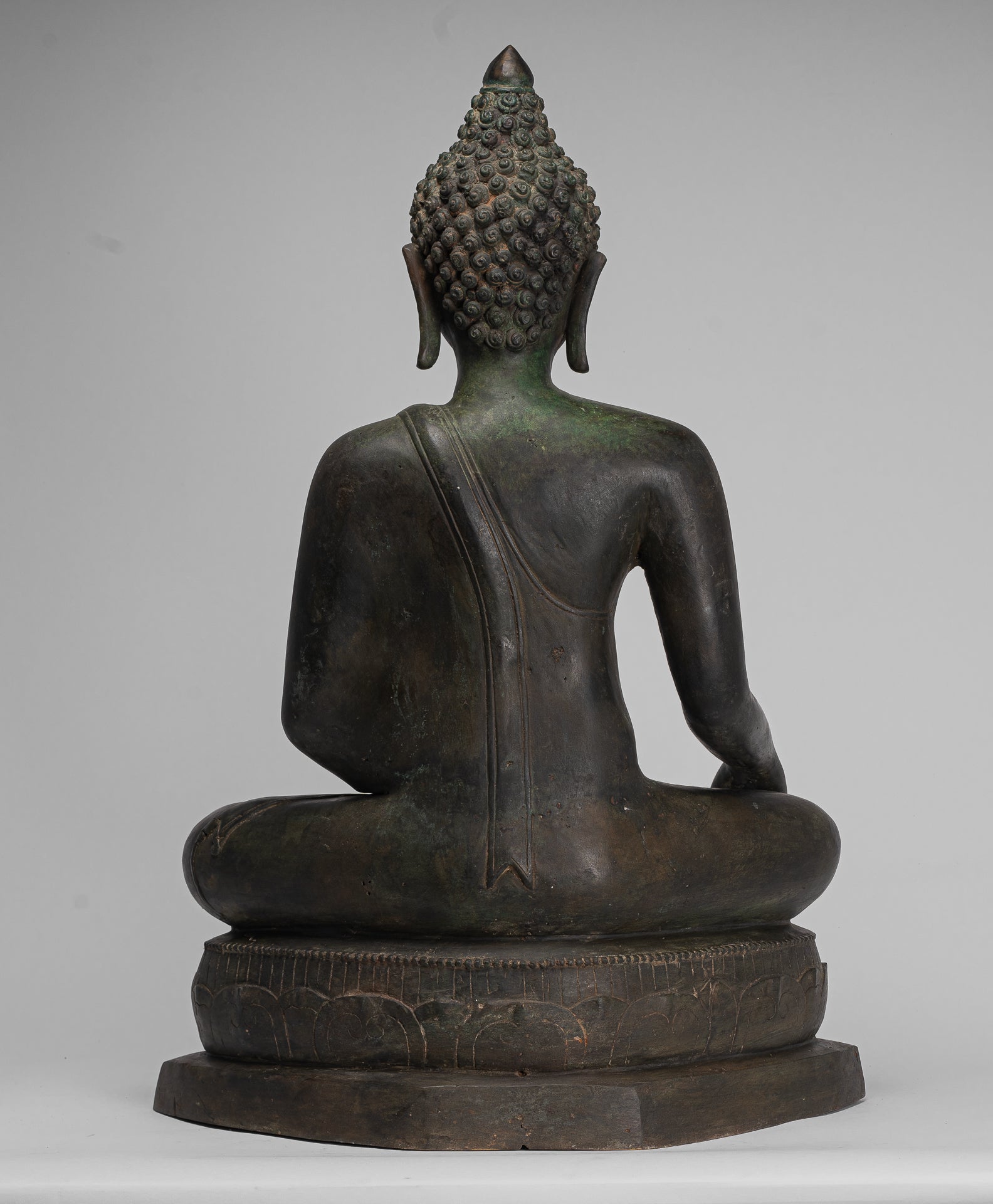 Large Buddha Statue - Antique Thai Style Bronze Chiang Saen Enlightenment Buddha Statue - 80cm/32"