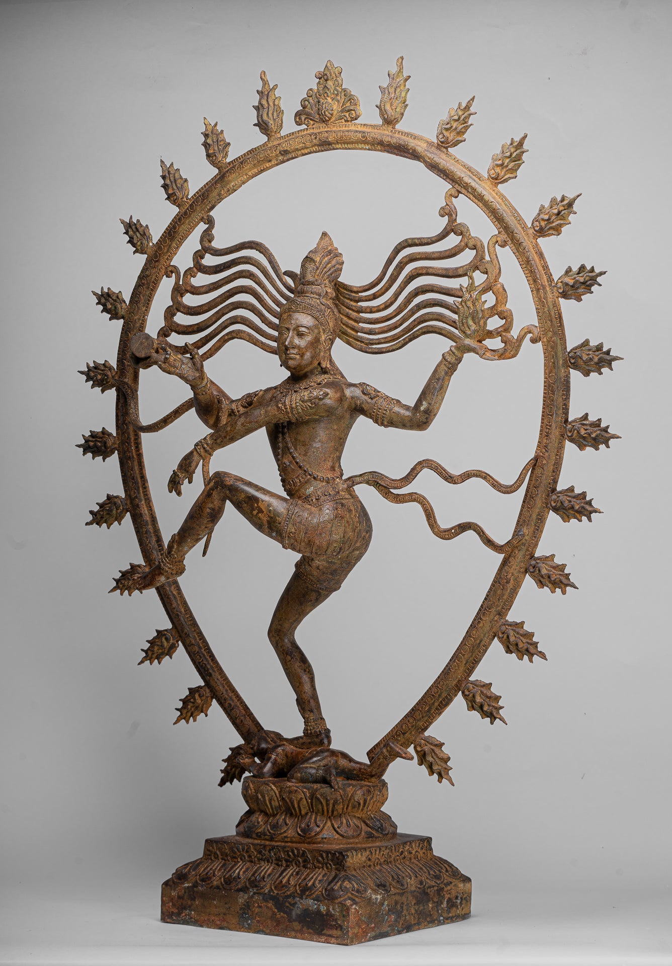 Large Shiva Statue - Antique Indian Style Bronze Dancing Shiva statue as Lord Nataraja - 109cm(44") Tall