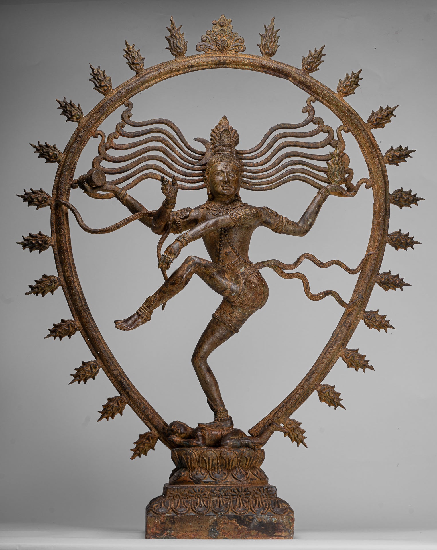 Large Shiva Statue - Antique Indian Style Bronze Dancing Shiva statue as Lord Nataraja - 109cm(44") Tall