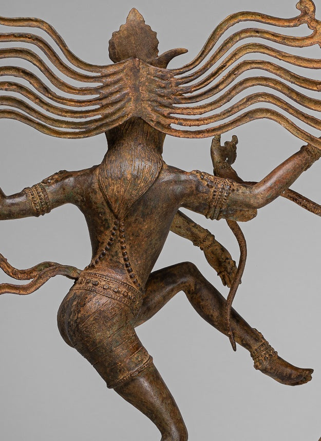 Large Shiva Statue - Antique Indian Style Bronze Dancing Shiva statue as Lord Nataraja - 109cm(44") Tall