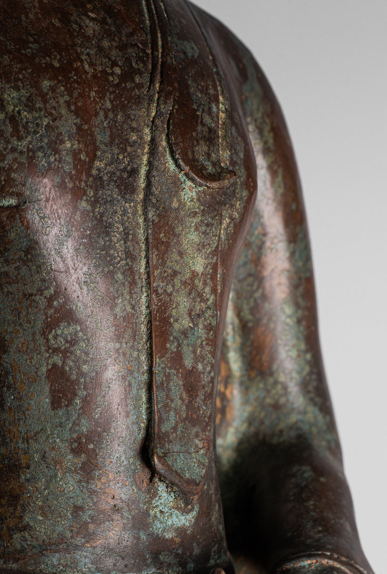 Large Buddha Statue - Antique Thai Style Chiang Rung Seated Enlightenment Buddha Statue - 101cm/40"