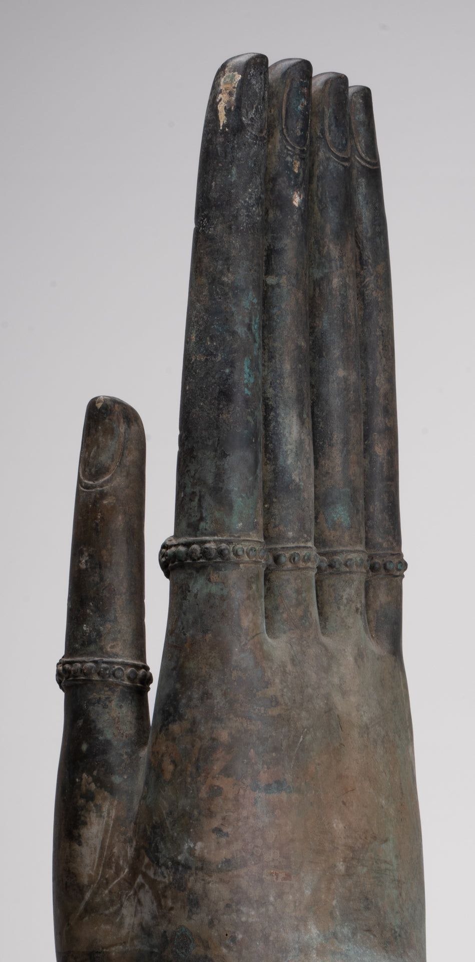 Large Hand - Mounted Antique Thai Style Southeast Asia Bronze Thai Protection Hand - 77cm/31"