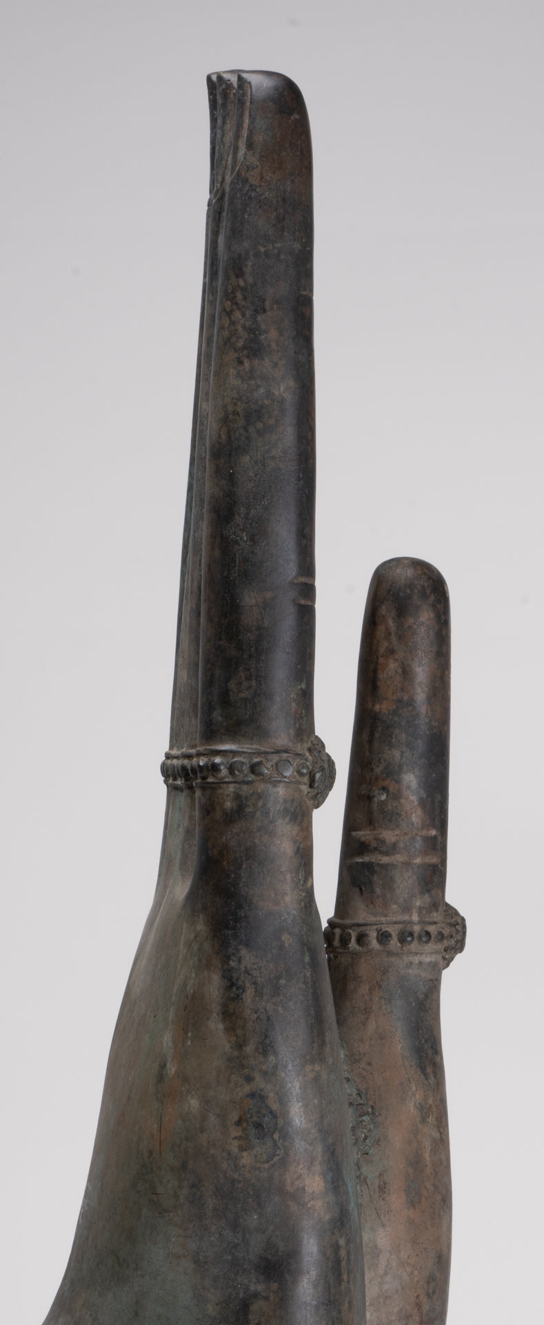 Large Hand - Mounted Antique Thai Style Southeast Asia Bronze Thai Protection Hand - 77cm/31"