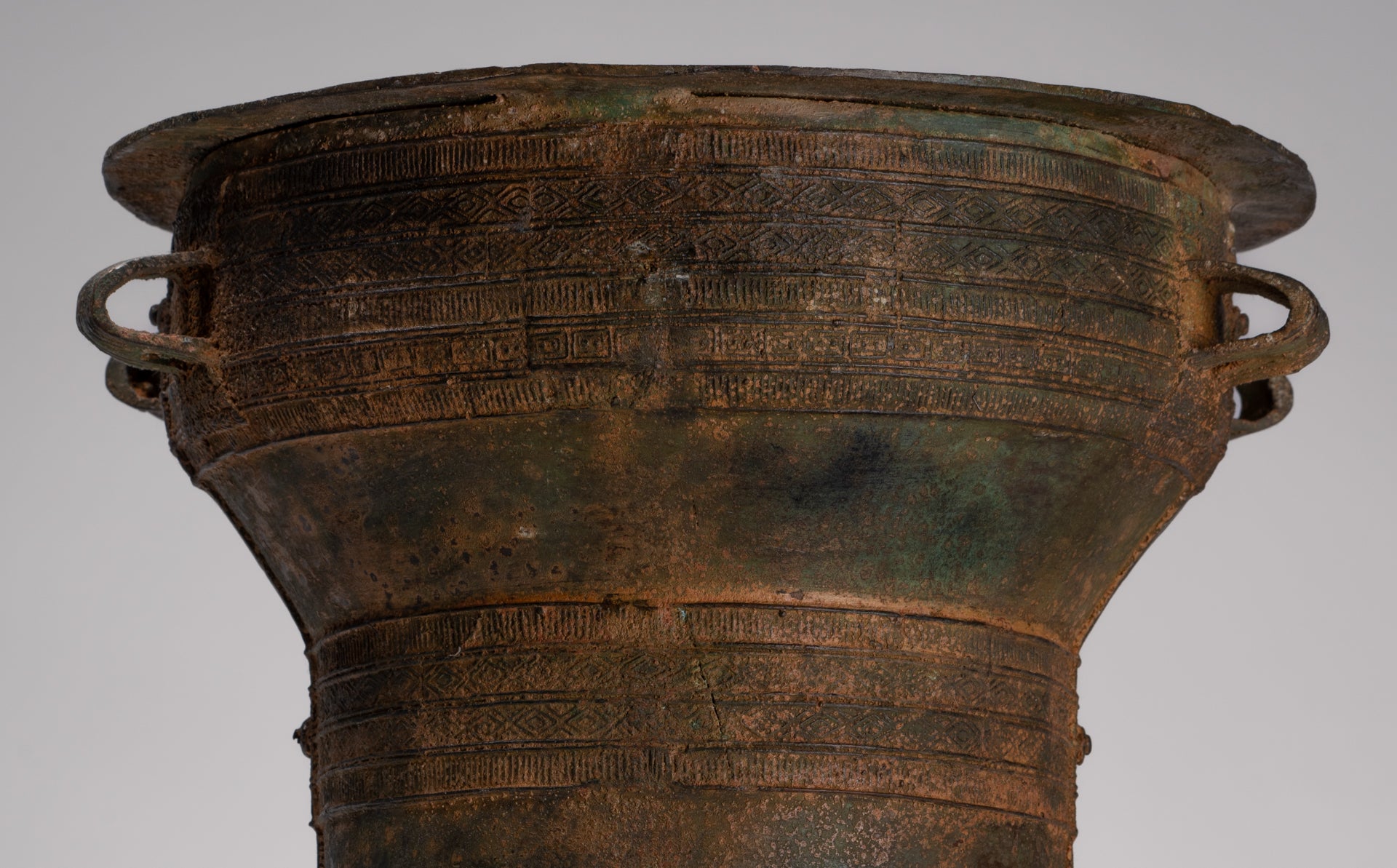 Vietnamese Rain Drum - Antique Vietnamese Style Bronze Free Standing Rain Drum - 47cm/19"