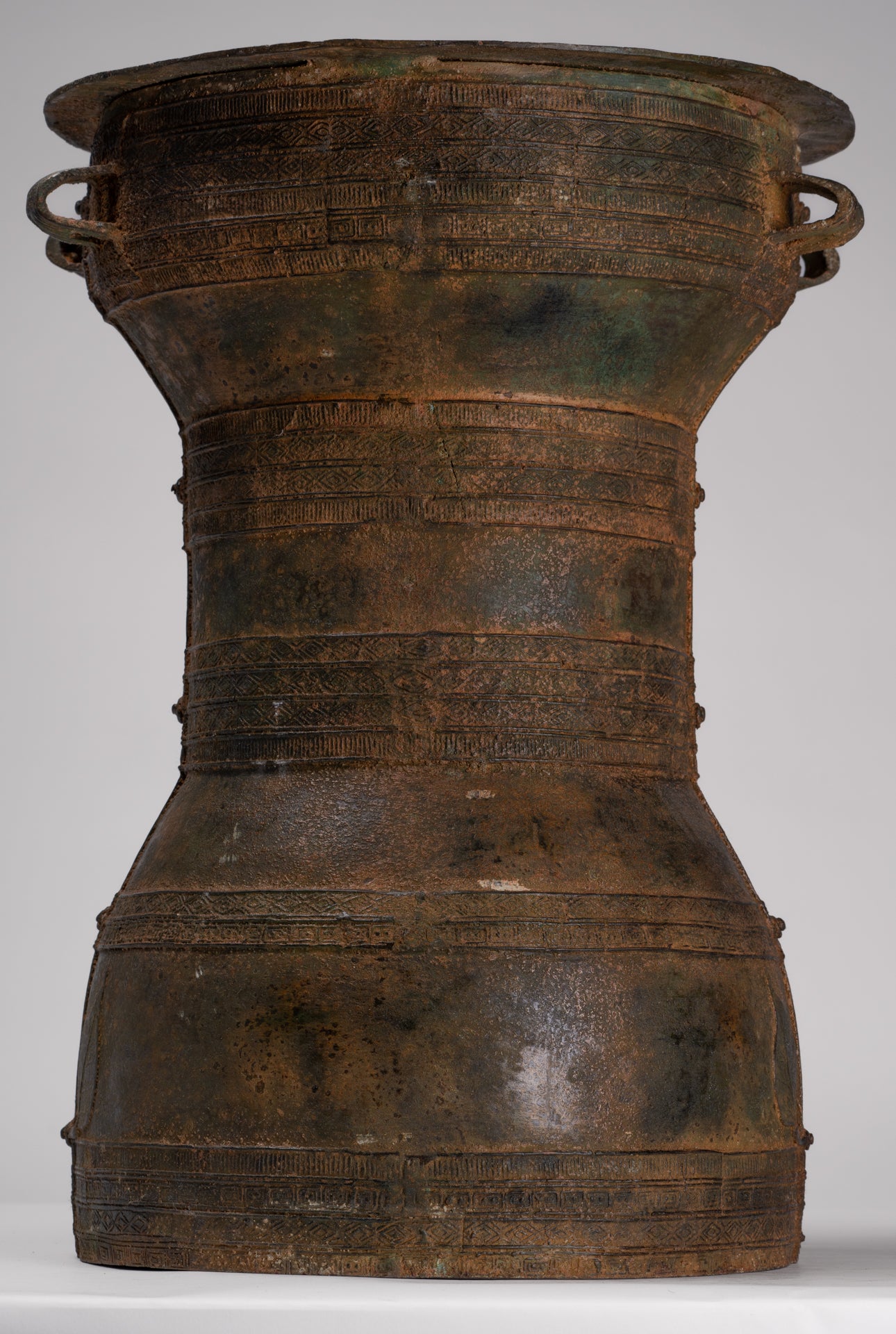 Vietnamese Rain Drum - Antique Vietnamese Style Bronze Free Standing Rain Drum - 47cm/19"