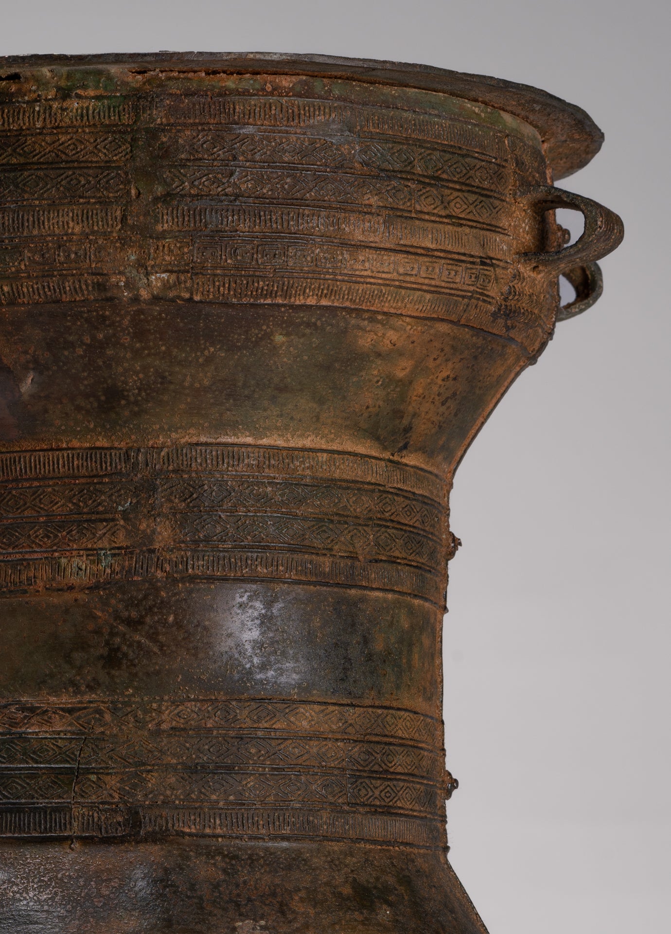 Vietnamese Rain Drum - Antique Vietnamese Style Bronze Free Standing Rain Drum - 47cm/19"