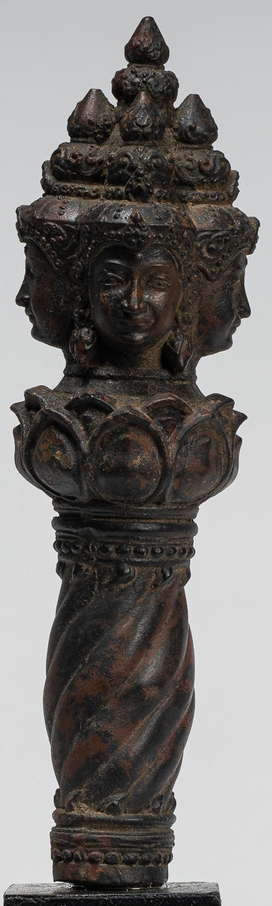 Vajrapāṇi Statue - Antique Khmer Style Vajra or Thunderbolt Vajrapāṇi Statue - 28cm/11"