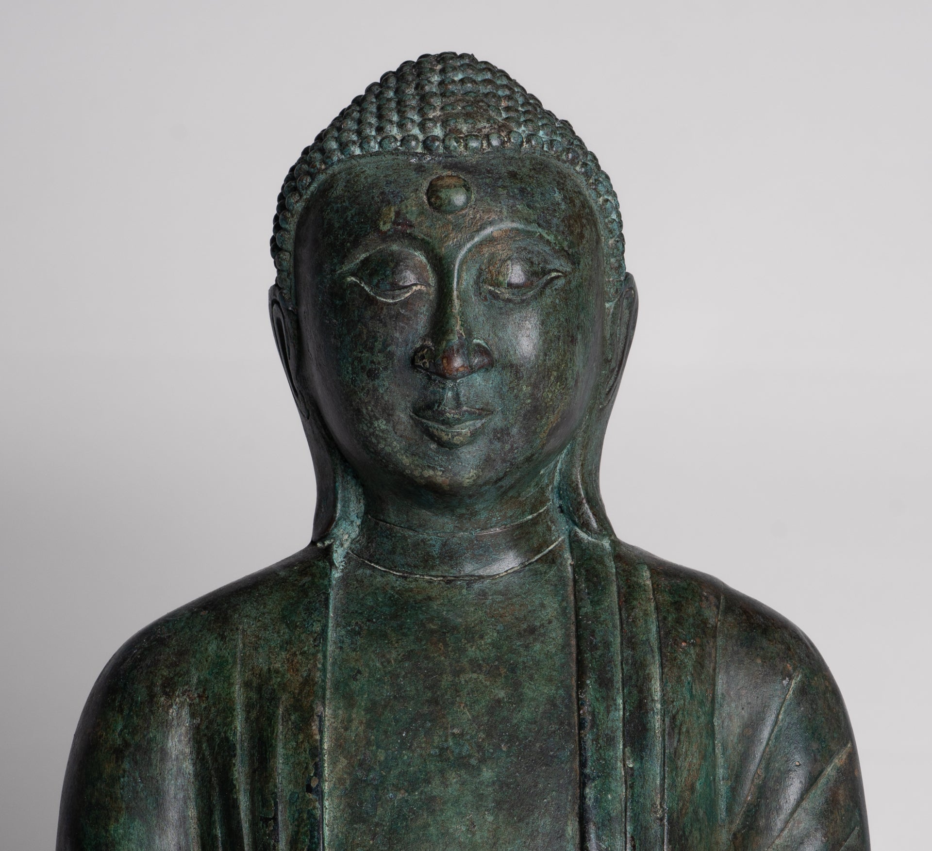 Japanese Buddha - Antique Japanese Style Bronze Seated Meditation Amitabha Buddha Statue - 38cm/15"