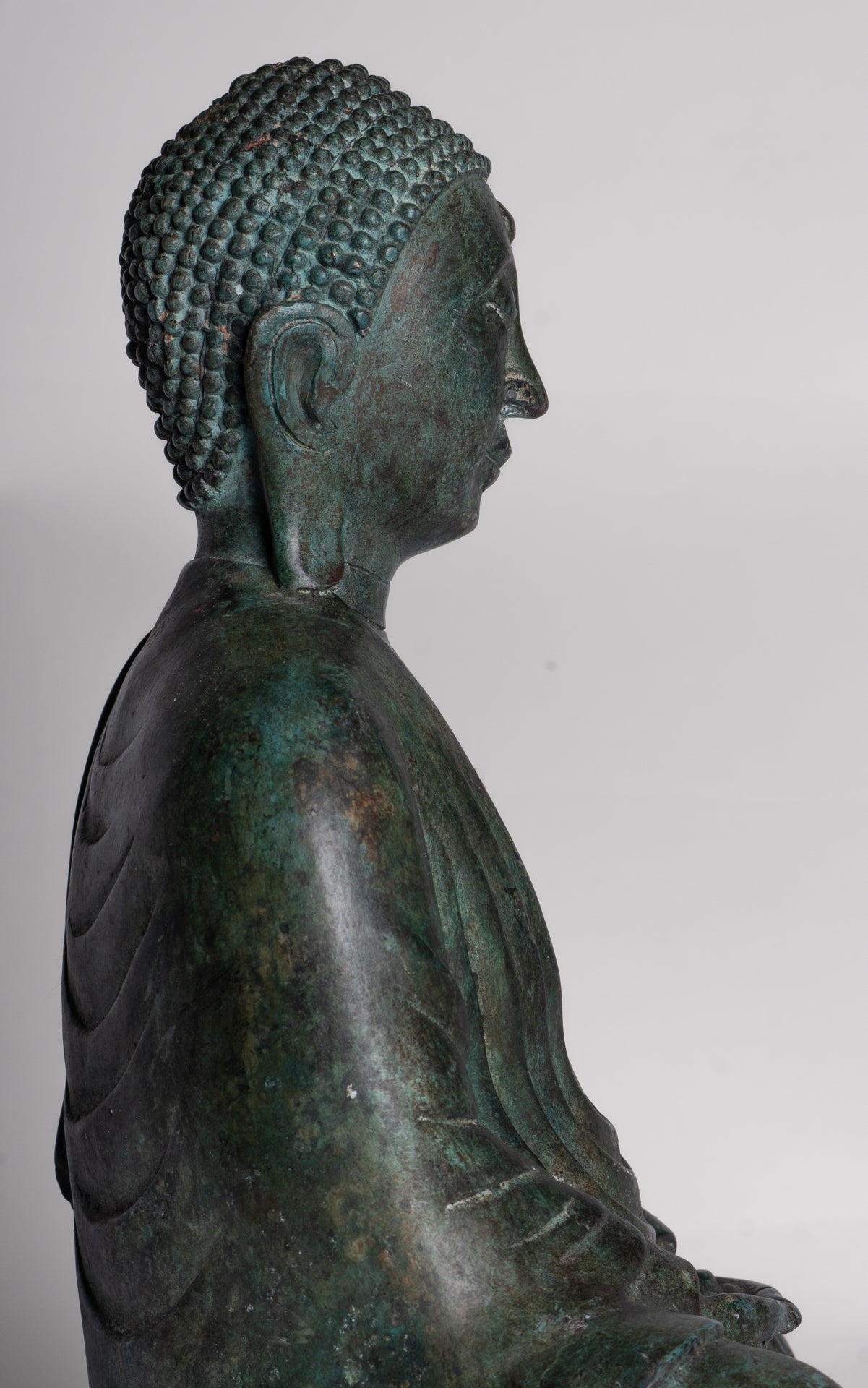 Japanese Buddha - Antique Japanese Style Bronze Seated Meditation Amitabha Buddha Statue - 38cm/15"