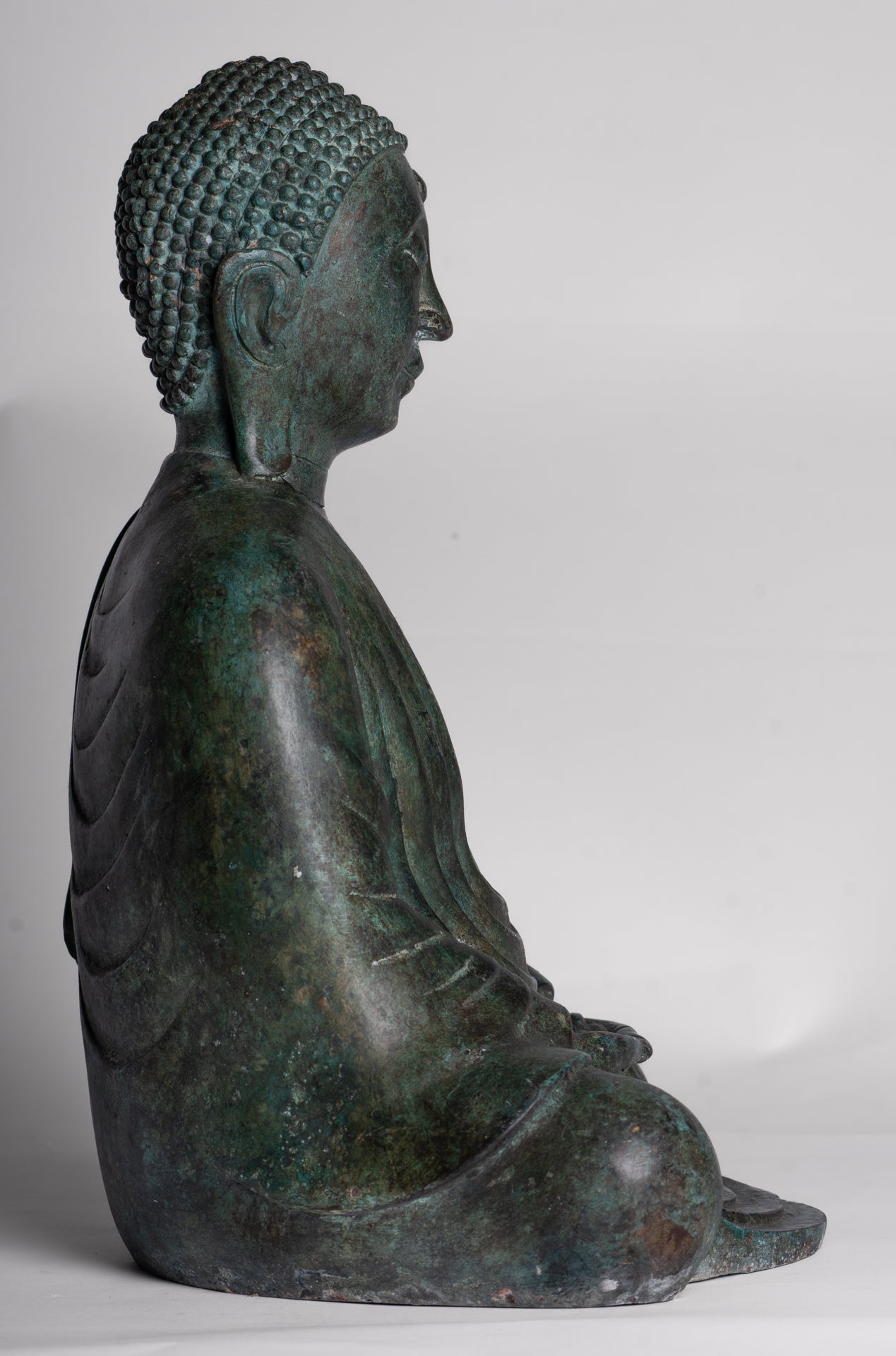 Japanese Buddha - Antique Japanese Style Bronze Seated Meditation Amitabha Buddha Statue - 38cm/15"