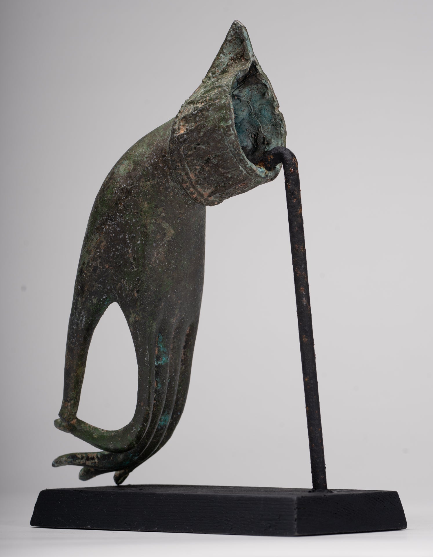 Mounted Antique Thai Style Southeast Asia Bronze Thai Teaching Hand - 25.5cm/10"