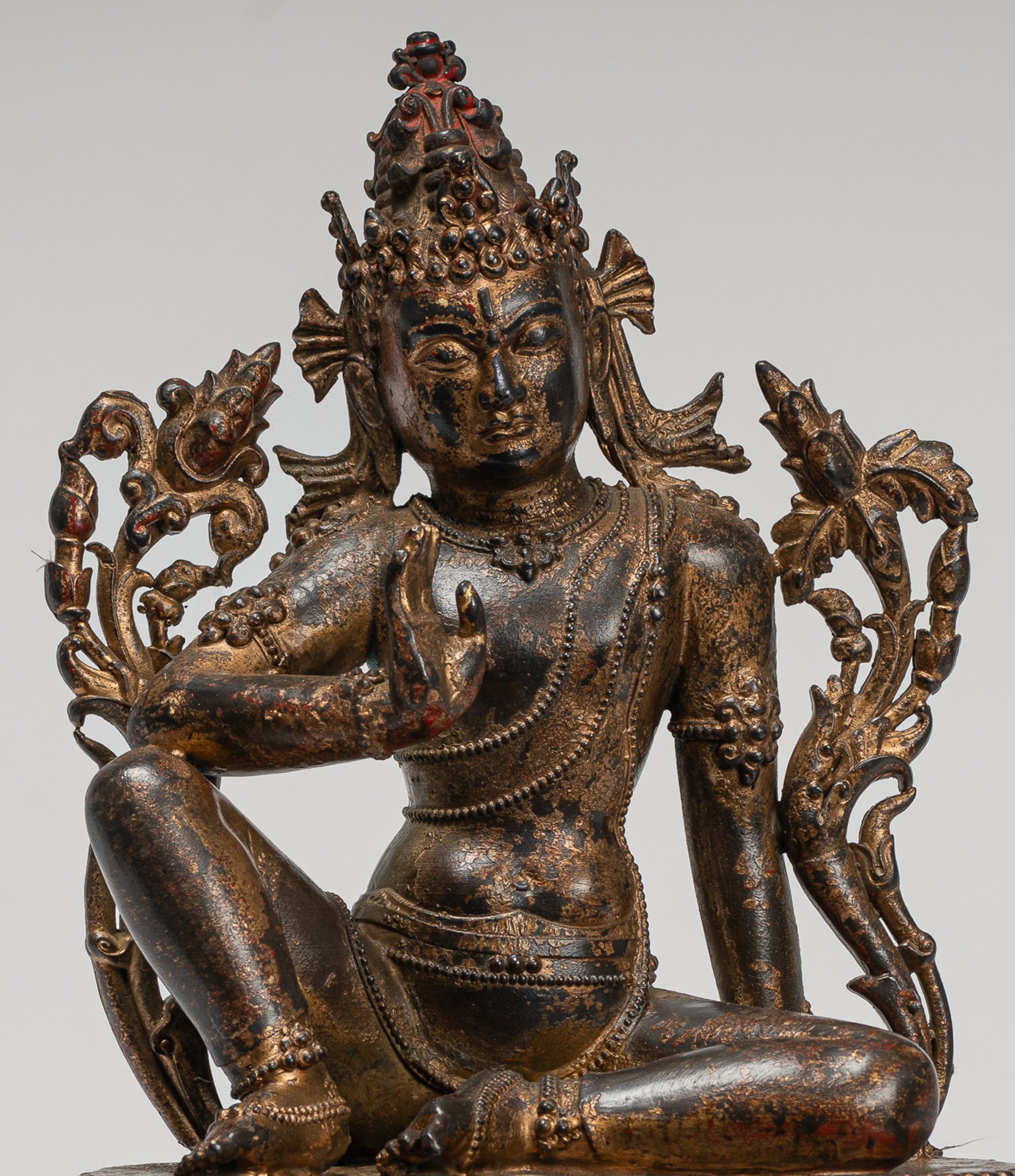 Bodhisattva Statue - Masterpiece Antique Tibetan Style Avalokiteshvara Bodhisattva Statue - 25cm/10"