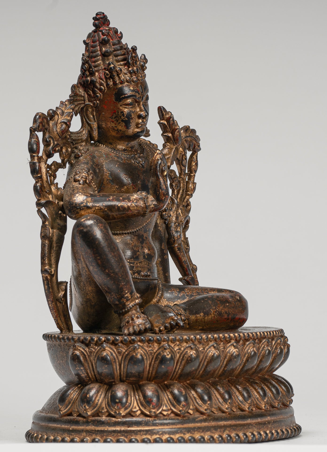 Bodhisattva Statue - Masterpiece Antique Tibetan Style Avalokiteshvara Bodhisattva Statue - 25cm/10"
