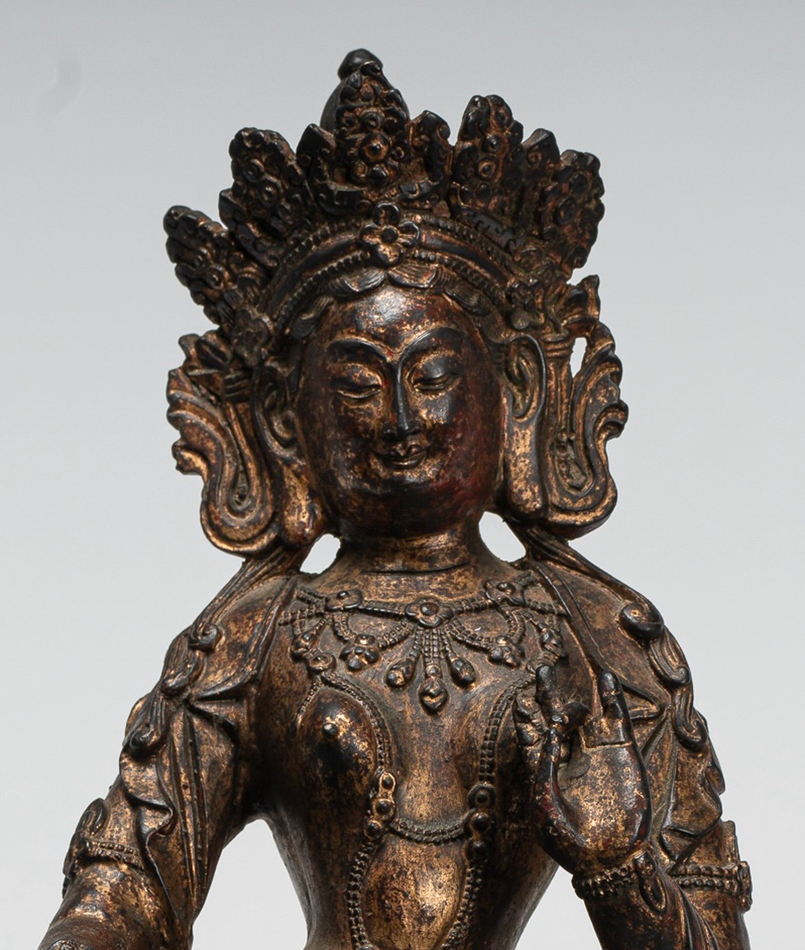 Buddha Statue - Antiquen chinesischer Stil sitzend Bronze Unterricht Buddha - 28 cm/11 "