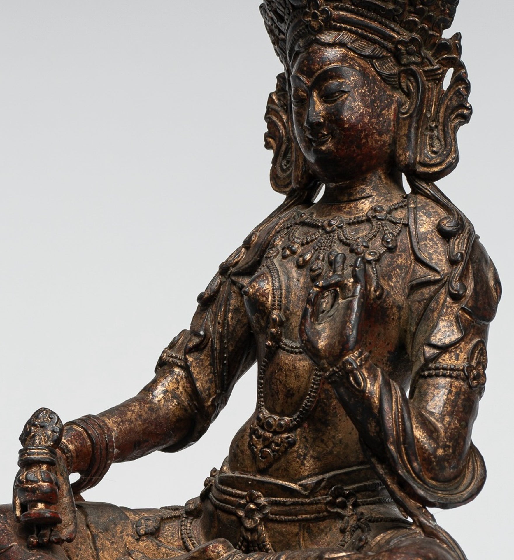 Buddha Statue - Antiquen chinesischer Stil sitzend Bronze Unterricht Buddha - 28 cm/11 "