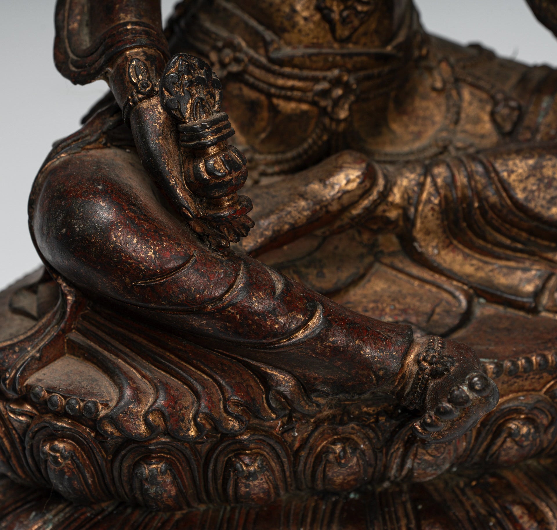 Buddha Statue - Antiquen chinesischer Stil sitzend Bronze Unterricht Buddha - 28 cm/11 "