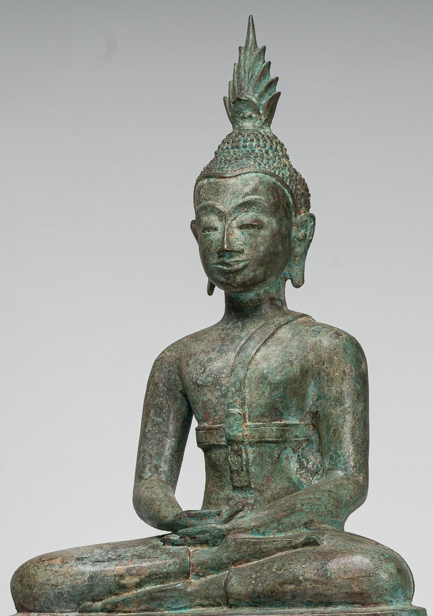 Buddha Statue - Large Antique Laos Style Meditation Buddha Statue - 71cm/28"