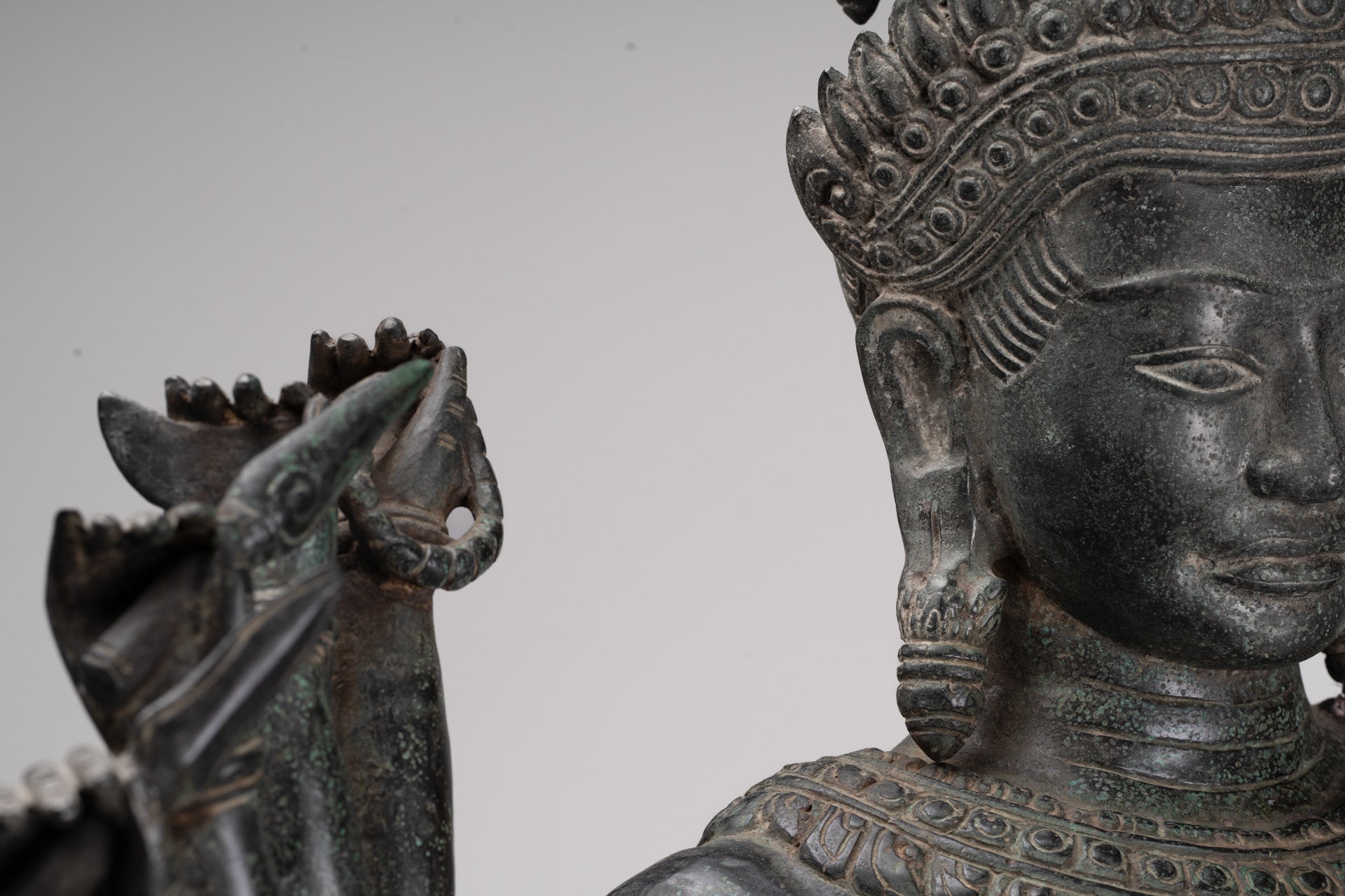 Deity Statue - Antique Khmer Style Bayon Prajnaparamita Statue / Goddess - 115cm/46"