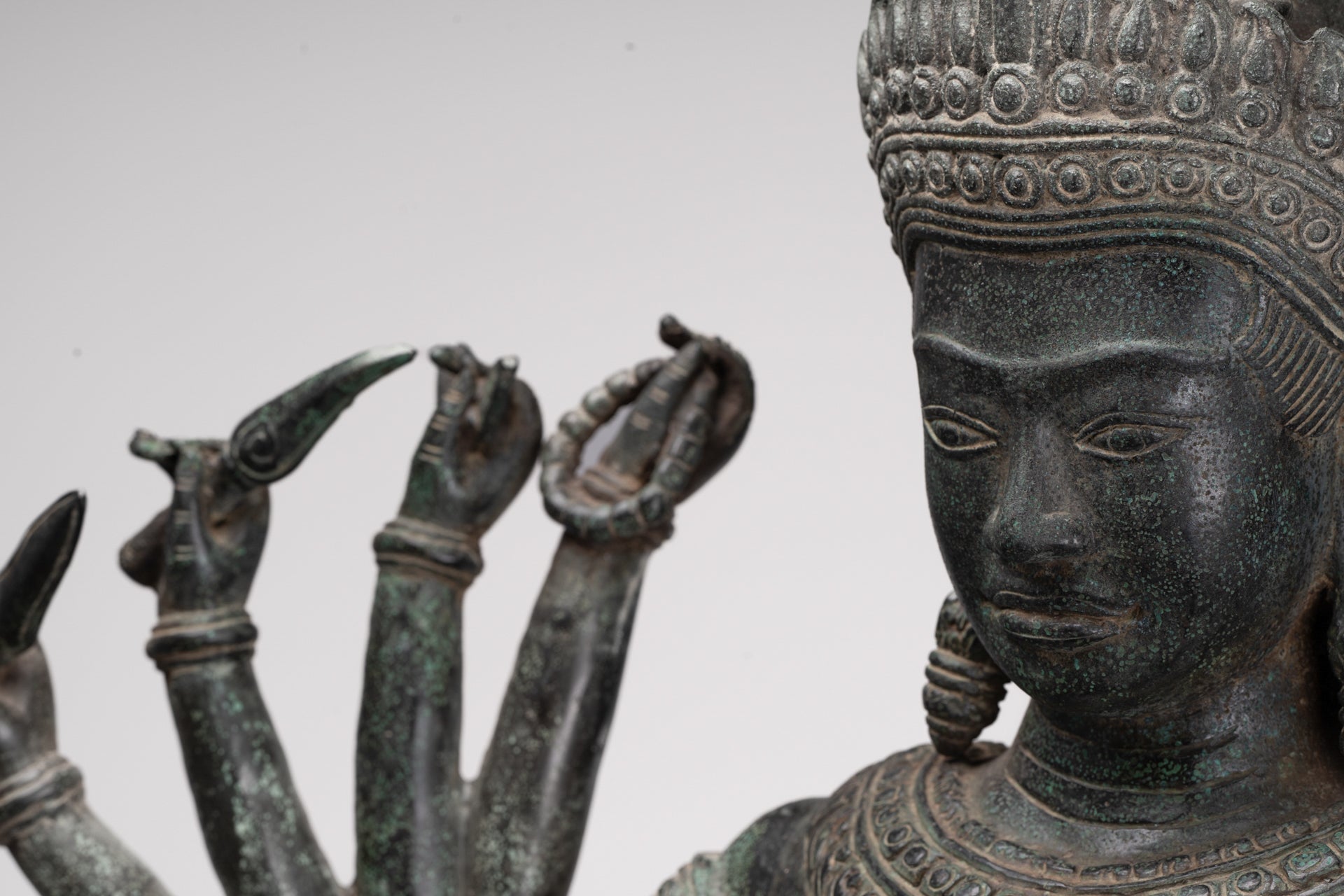 Deity Statue - Antique Khmer Style Bayon Prajnaparamita Statue / Goddess - 115cm/46"