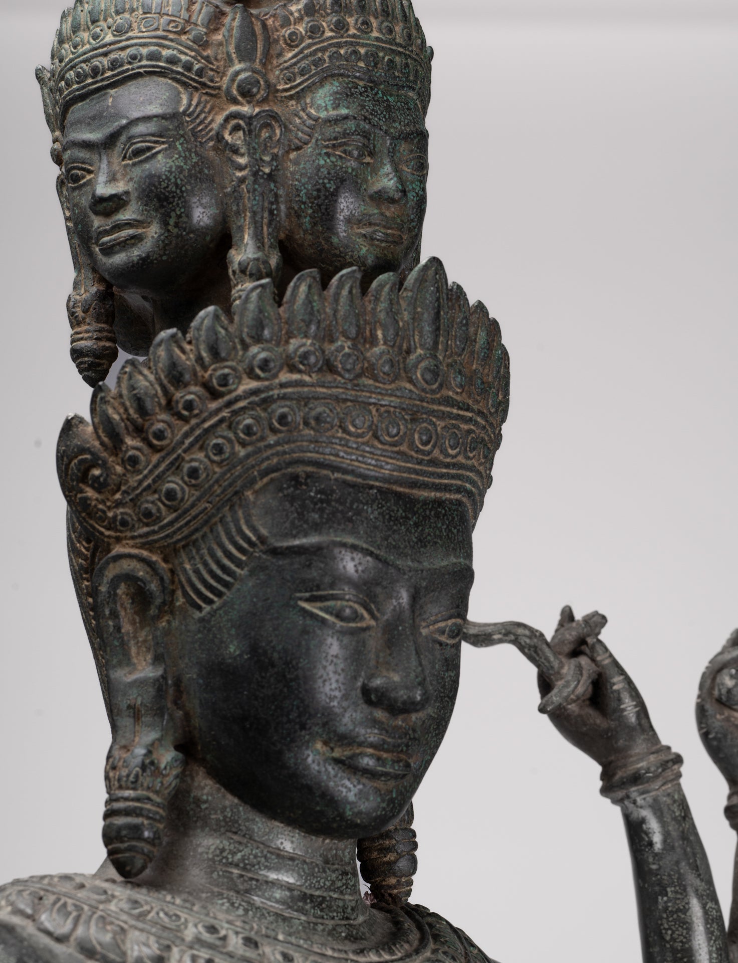 Deity Statue - Antique Khmer Style Bayon Prajnaparamita Statue / Goddess - 115cm/46"