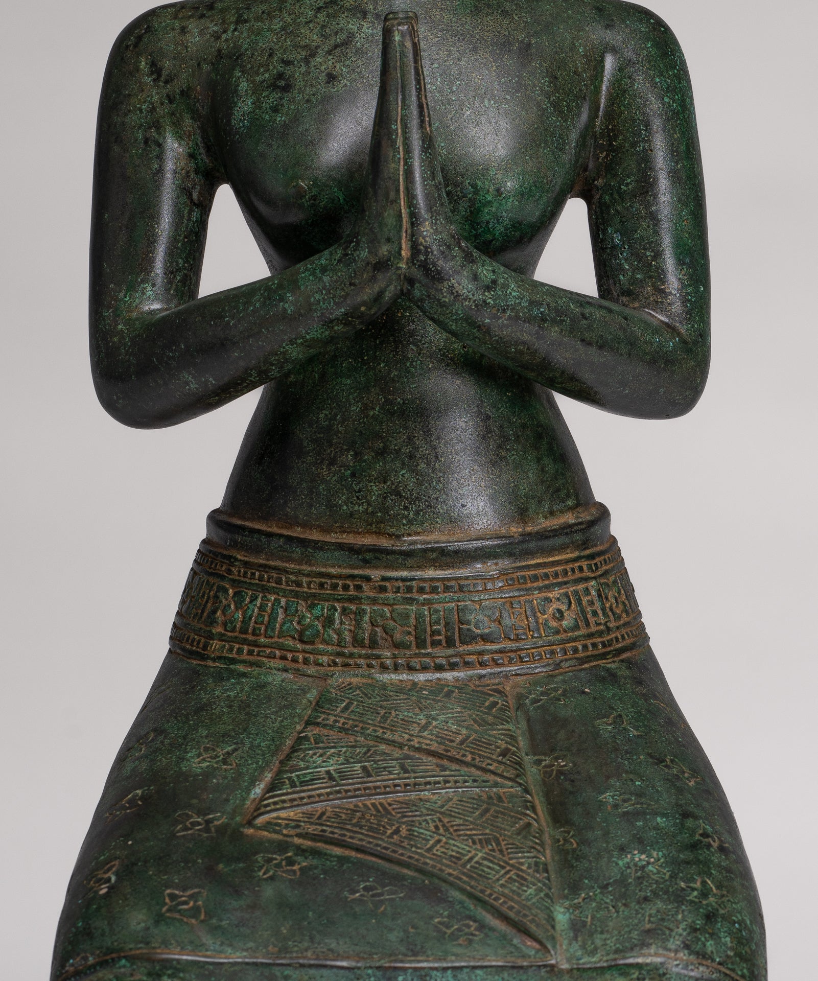 Deity Statue - Antique Khmer Style Bayon Prajnaparamita Statue / Goddess - 54cm/22"