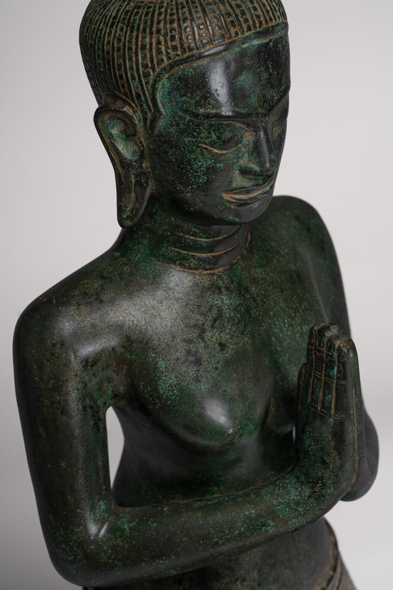 Deity Statue - Antique Khmer Style Bayon Prajnaparamita Statue / Goddess - 54cm/22"