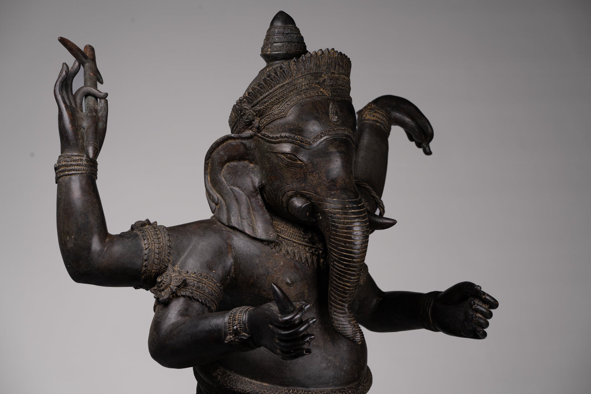 Large Ganesha Statue - Antique Thai Style Bronze Dancing Ganesh Statue - 120cm/48"
