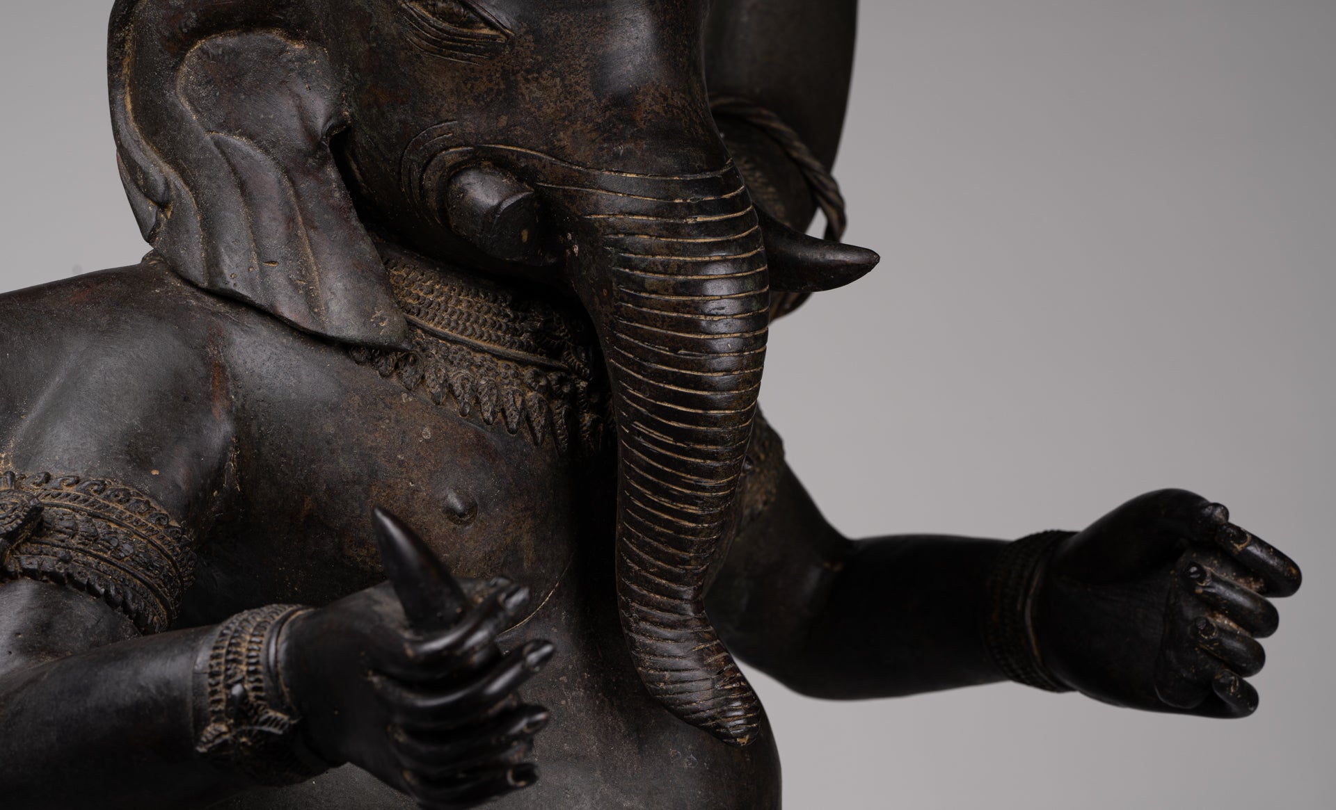 Large Ganesha Statue - Antique Thai Style Bronze Dancing Ganesh Statue - 120cm/48"